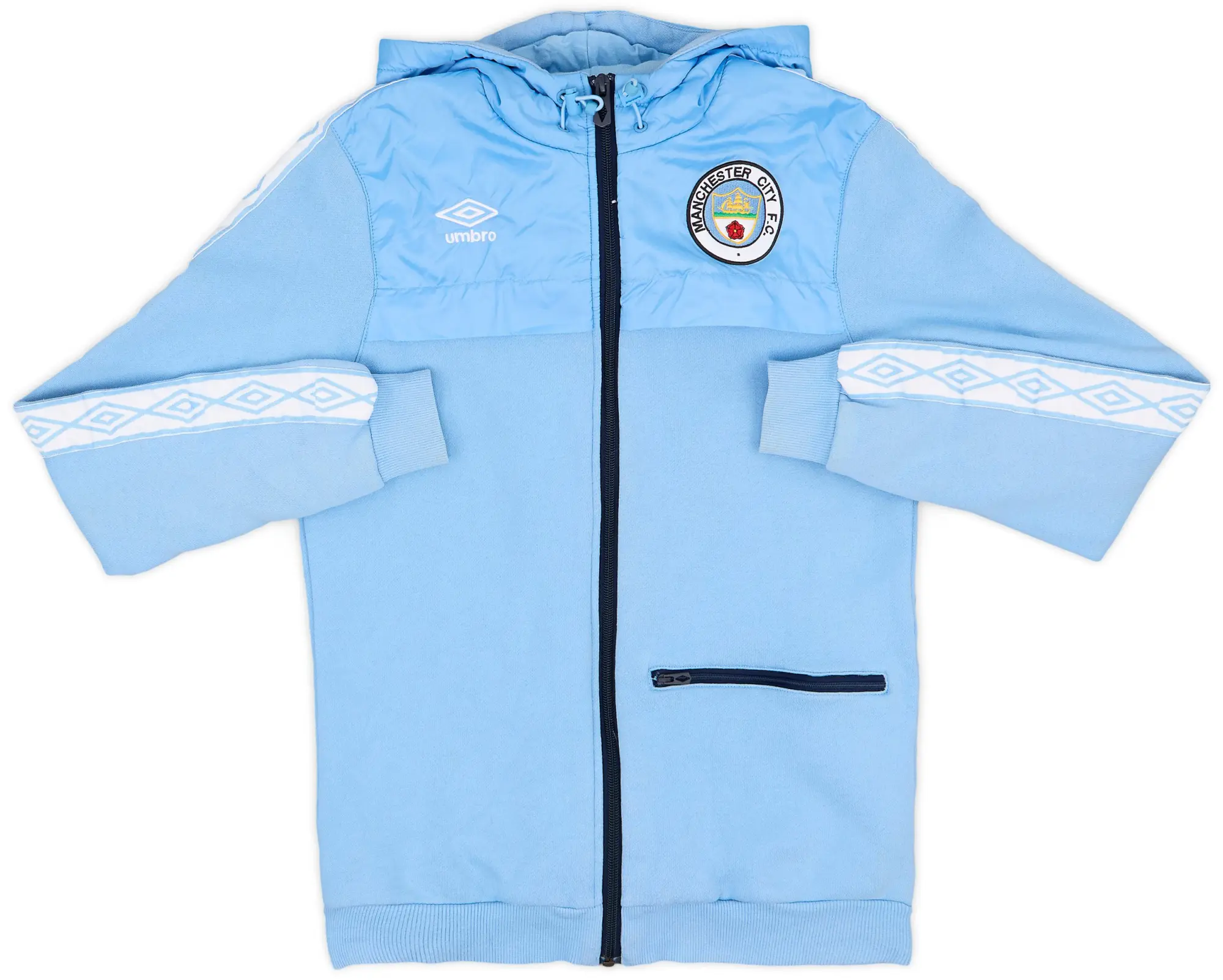 2010-11 Manchester City Umbro 'Diamond Series' Retro Style Hooded Top - 9/10 - (S)