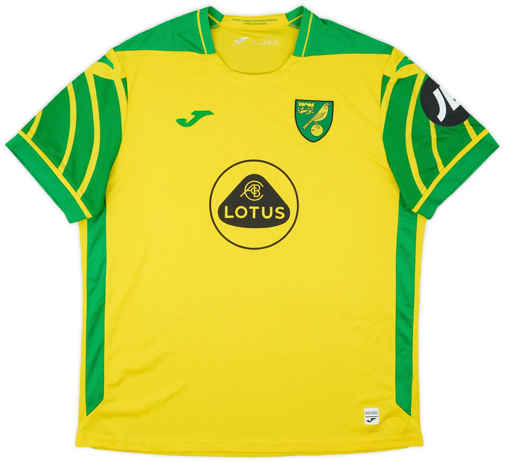 Joma 2021-22 Norwich Home Shirt - 8/10 - (XXL)