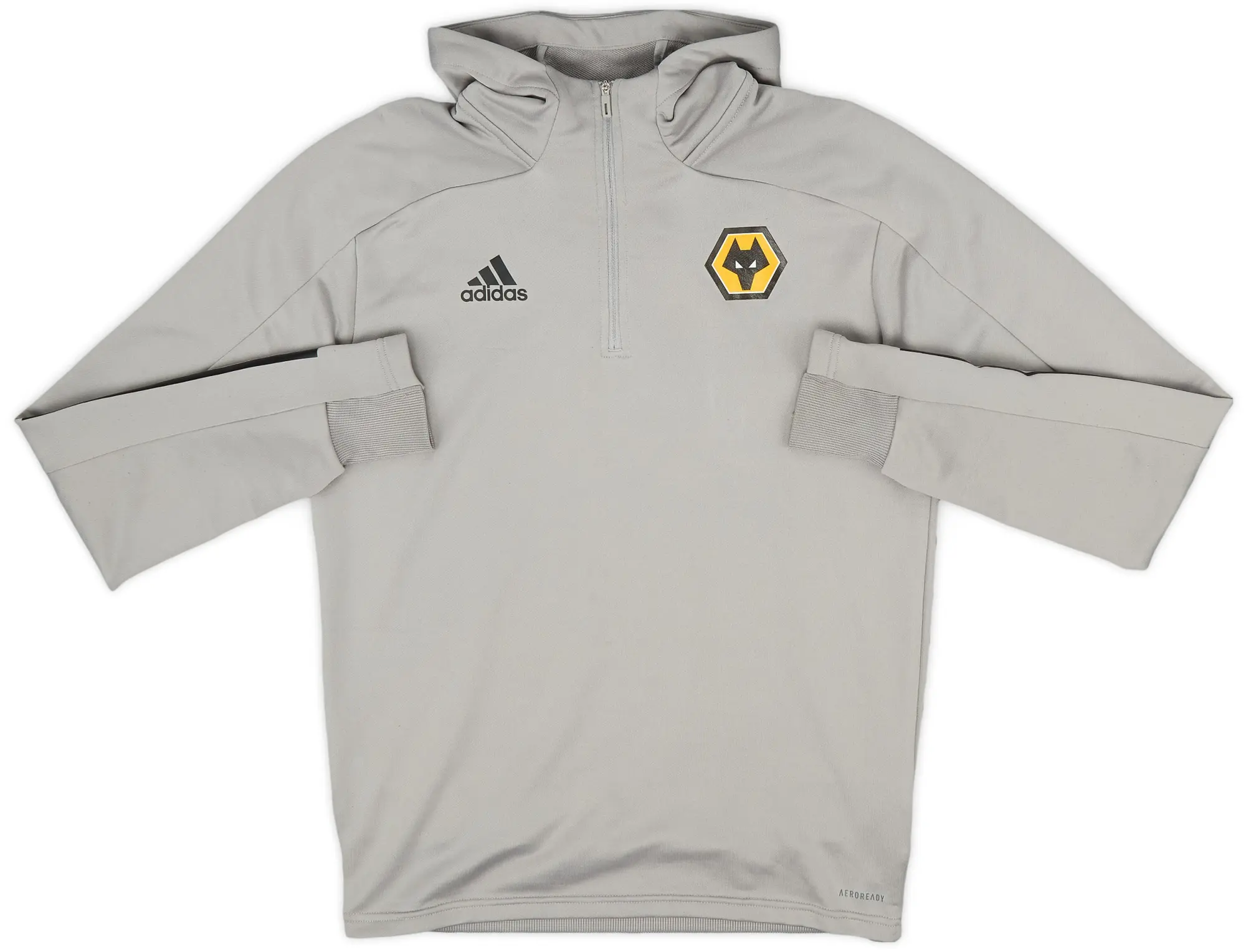 2020-21 Wolves adidas 1/4 Zip Hooded Sweat Top - 7/10 - (M)
