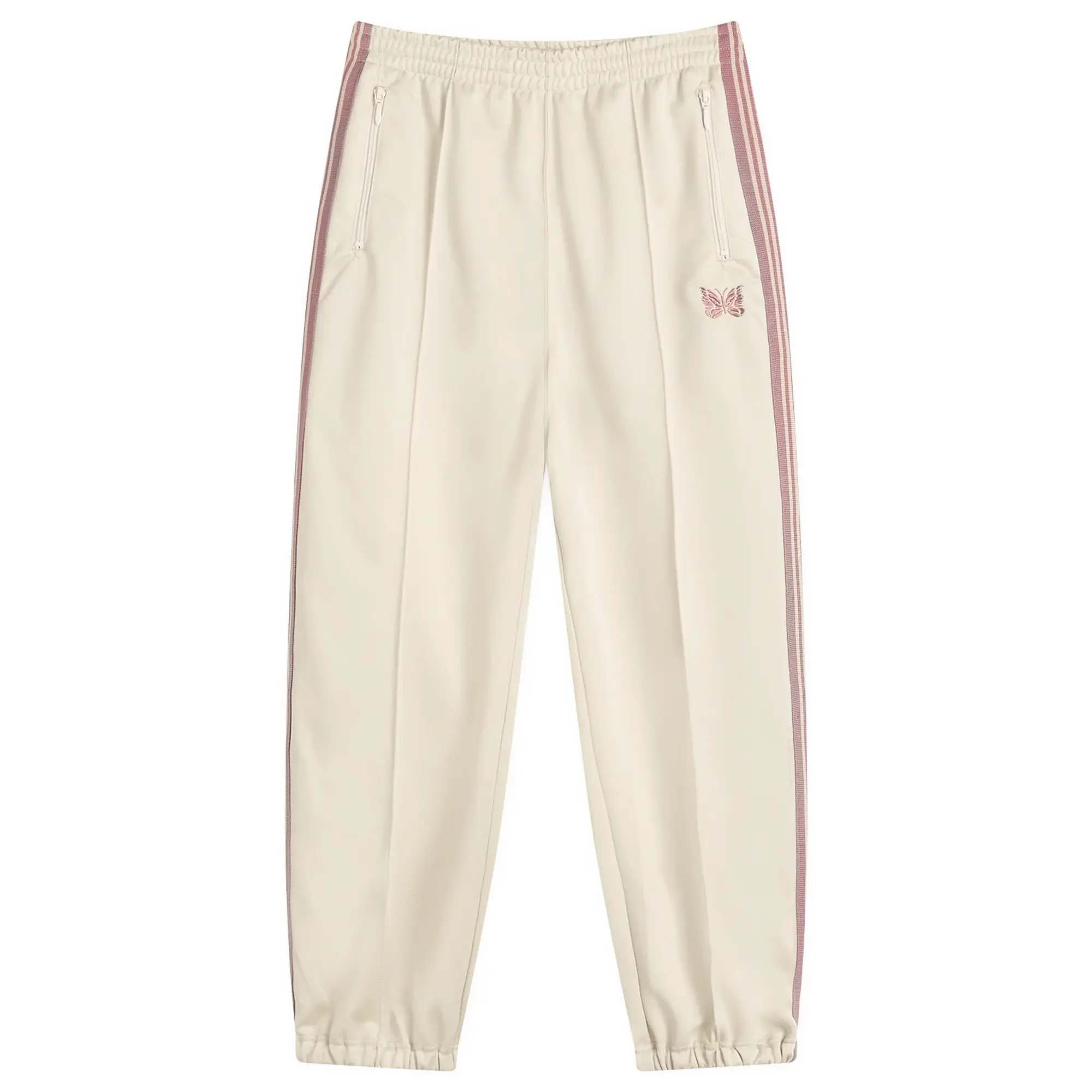 Needles Men's Poly Smooth Zipped Track Pant Ivory