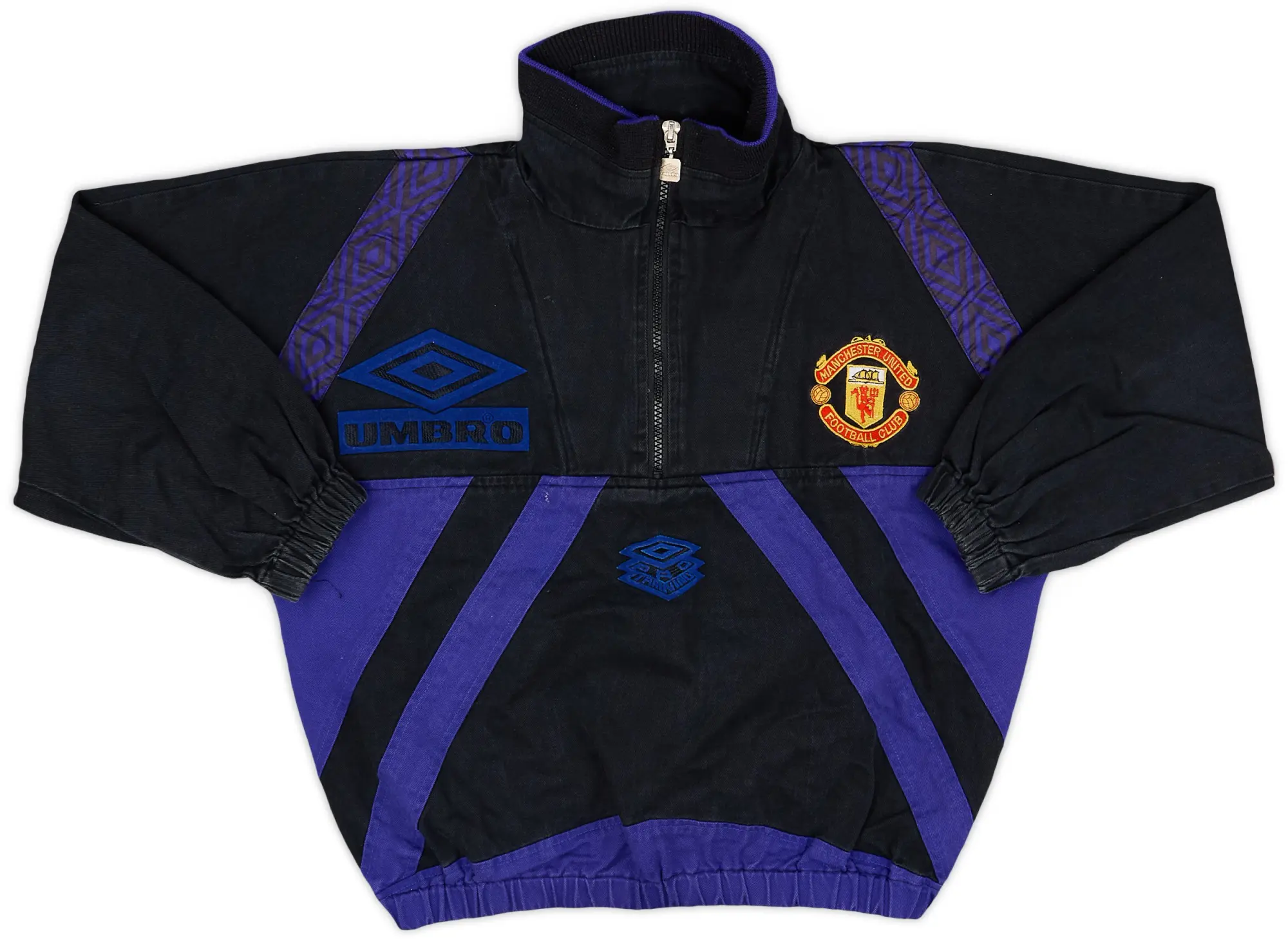 Umbro 1996-97 Manchester United 1/4 Zip Drill Top - 5/10 - (L.Boys)