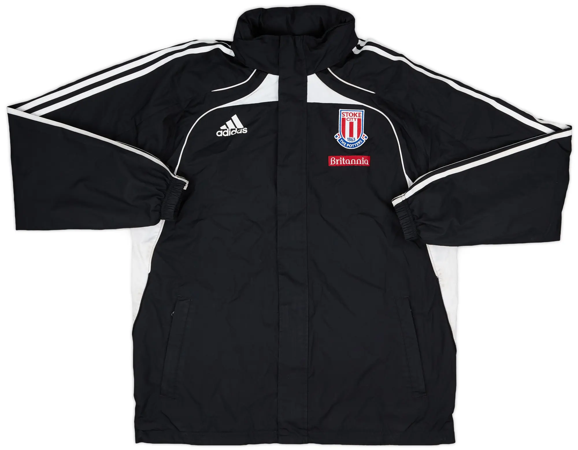 2010-11 Stoke City adidas Hooded Rain Jacket - 9/10 - (L)