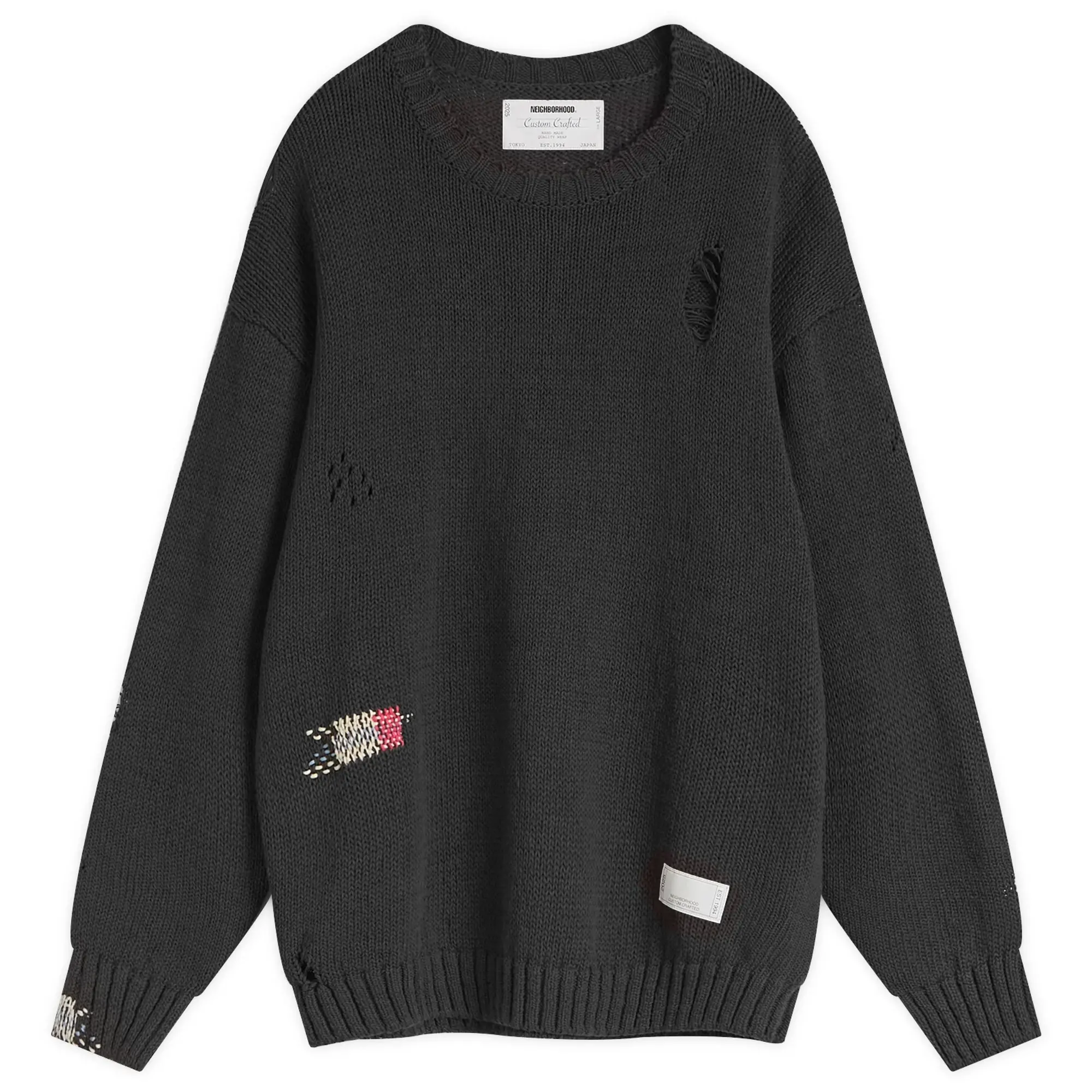Neighborhood Men's Savage Crewneck Knit Sweater Black