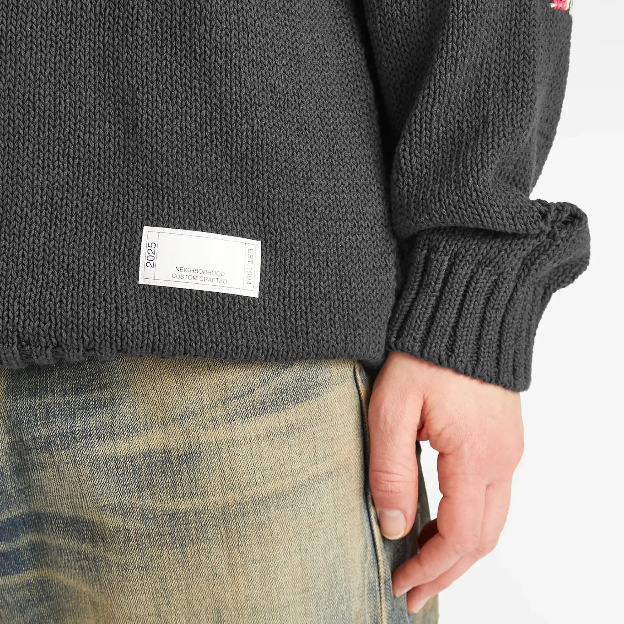 Neighborhood Men's Savage Crewneck Knit Sweater Black