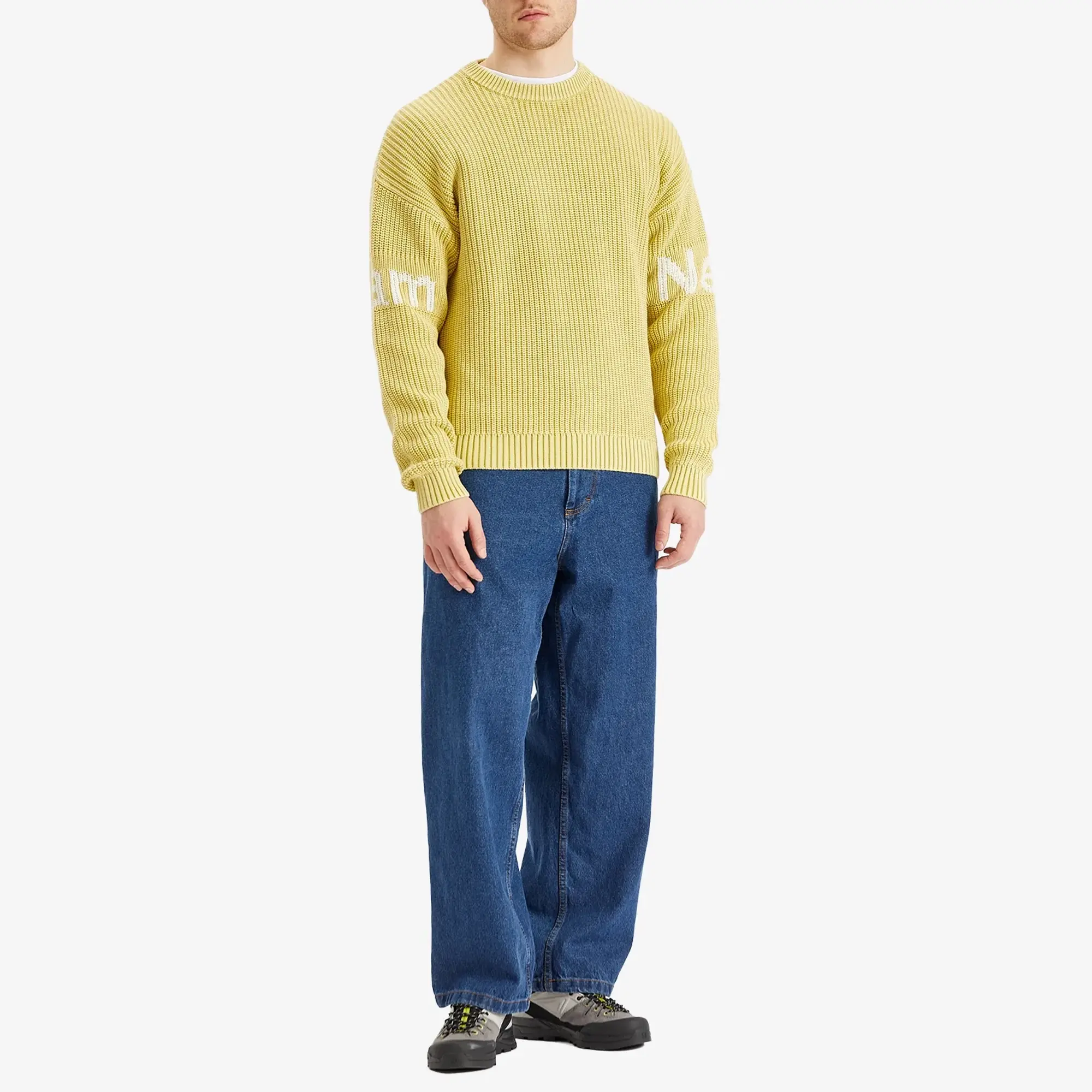 New Amsterdam Surf Association Men's Logo Crew Knit Sweater Apple Green