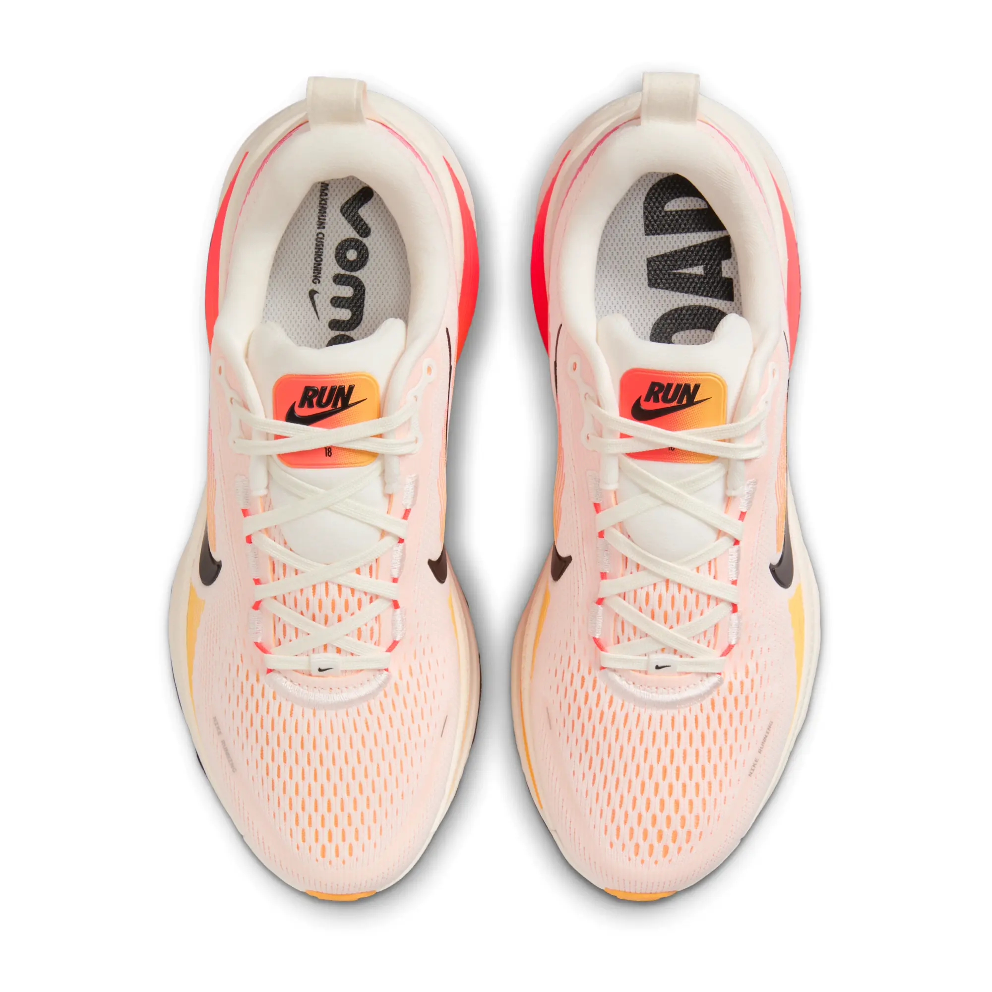 Nike Women's Vomero 18 Running Shoes - Sail/Bright Crimson/Laser Orange/Black - UK 8 - White