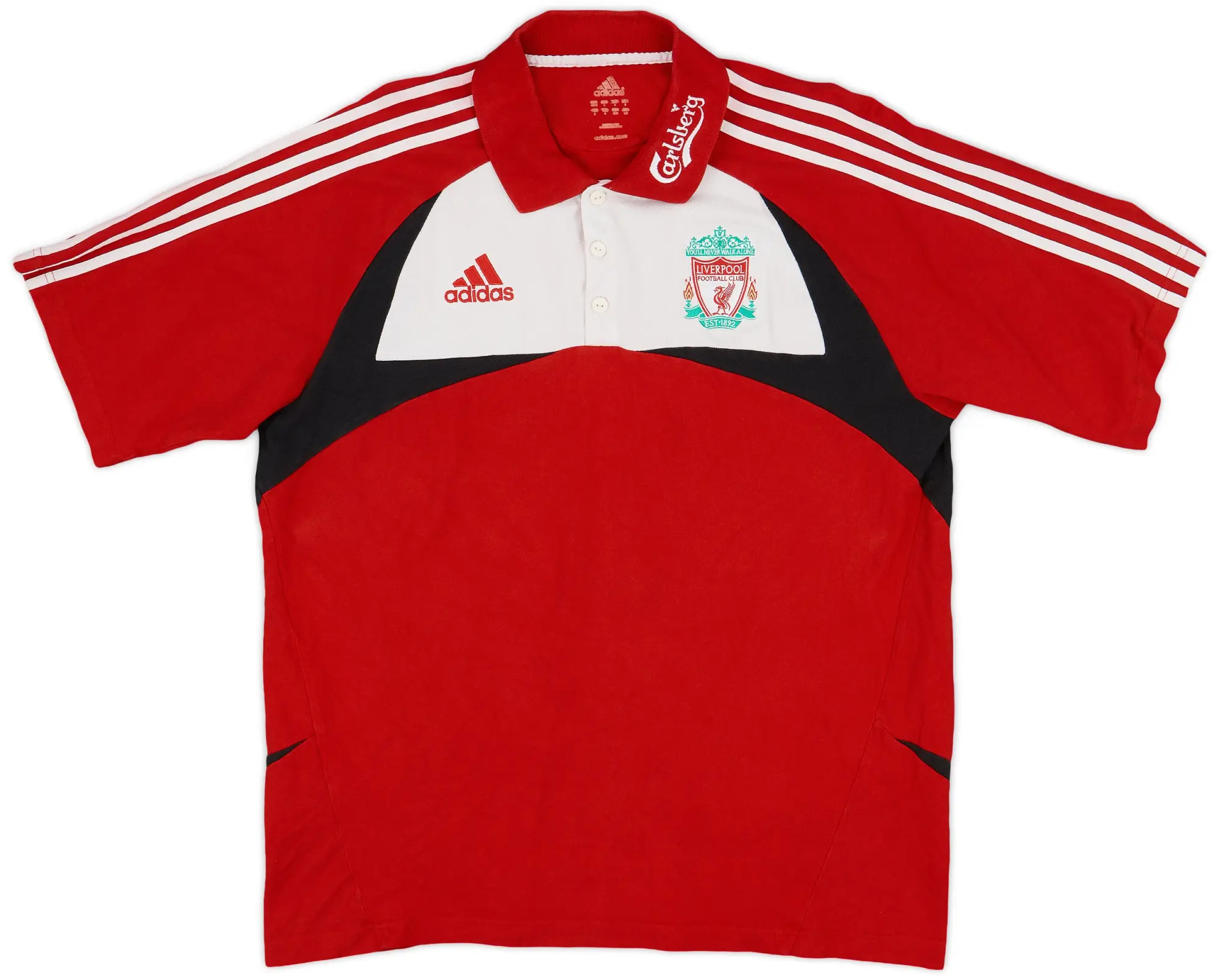 2007-08 Liverpool adidas Polo Shirt - 7/10 - (L)