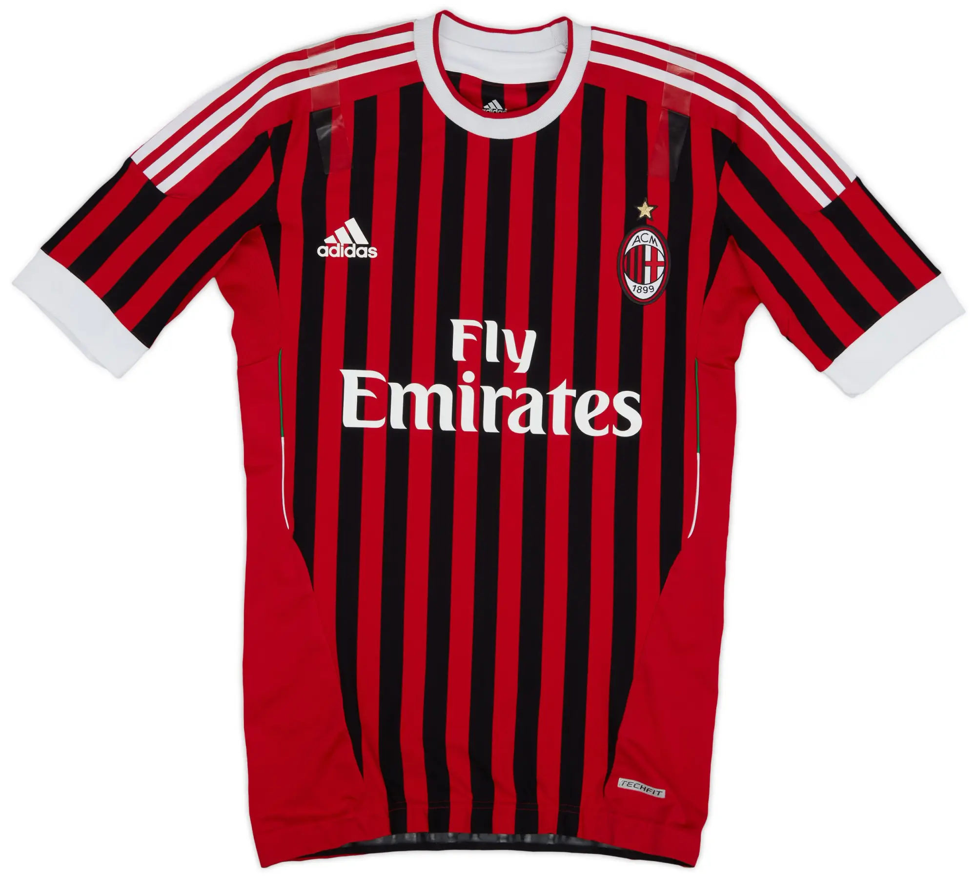 adidas 2011-12 AC Milan Player Issue Home Shirt - 8/10 - (L)