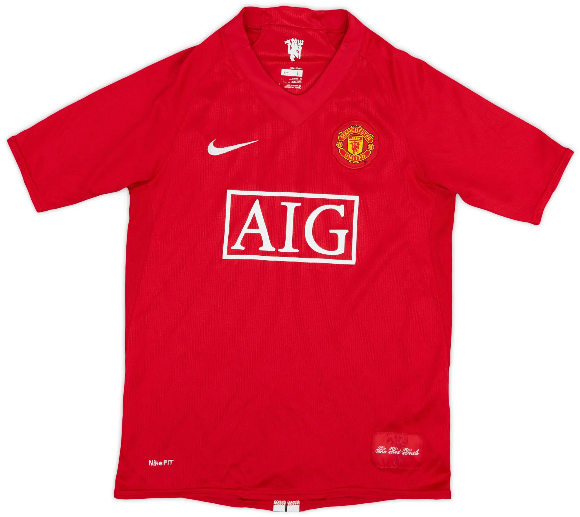 Nike 2008-09 Manchester United Home Shirt - 8/10 - (L.Boys)