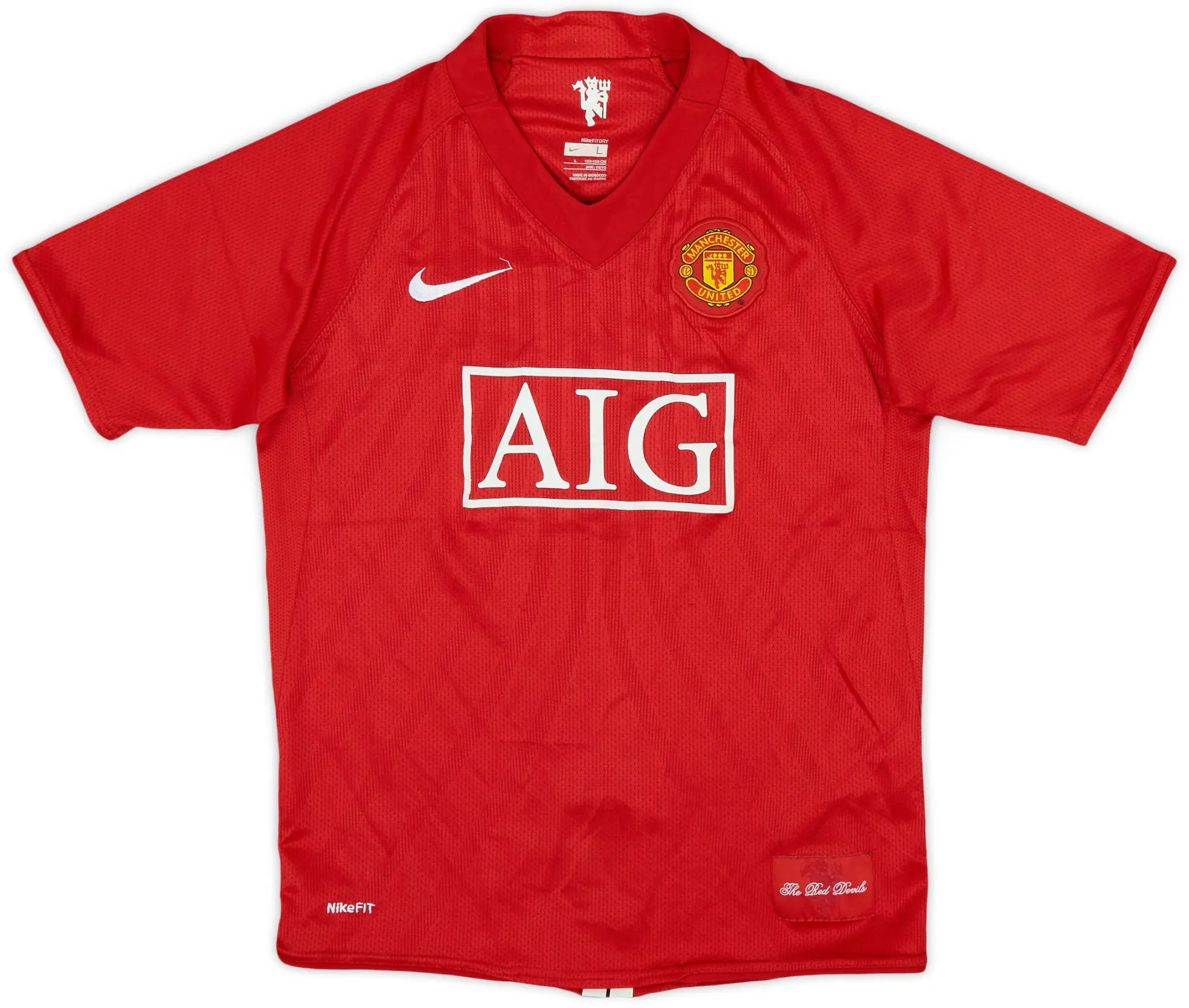 Nike 2007-09 Manchester United Home Shirt Hargreaves #4 - 7/10 - (XL)