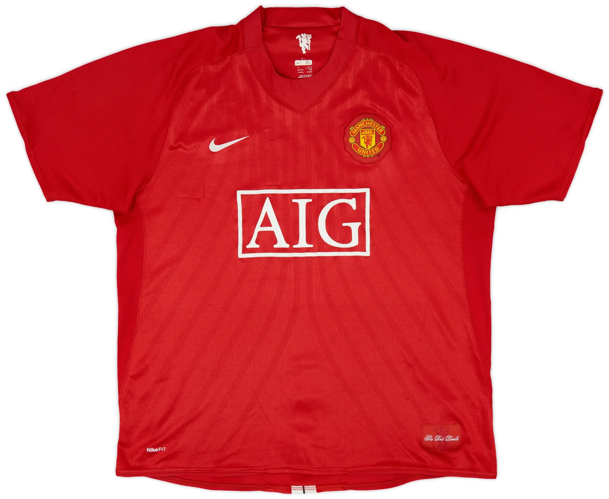 Nike 2007-09 Manchester United Home Shirt Hargreaves #4 - 7/10 - (XL)