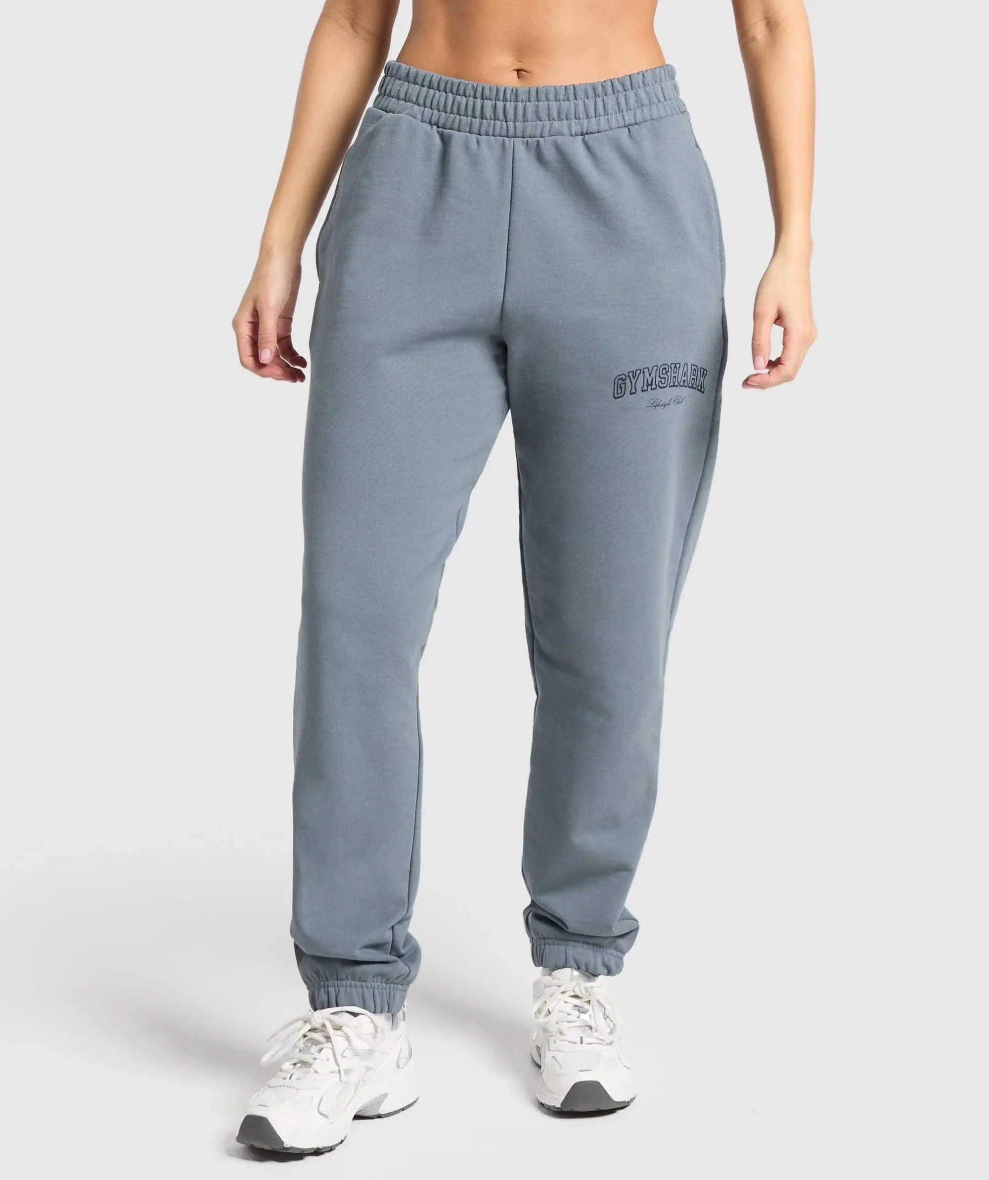 Gymshark Campus Classics Graphic Joggers - Iron Blue