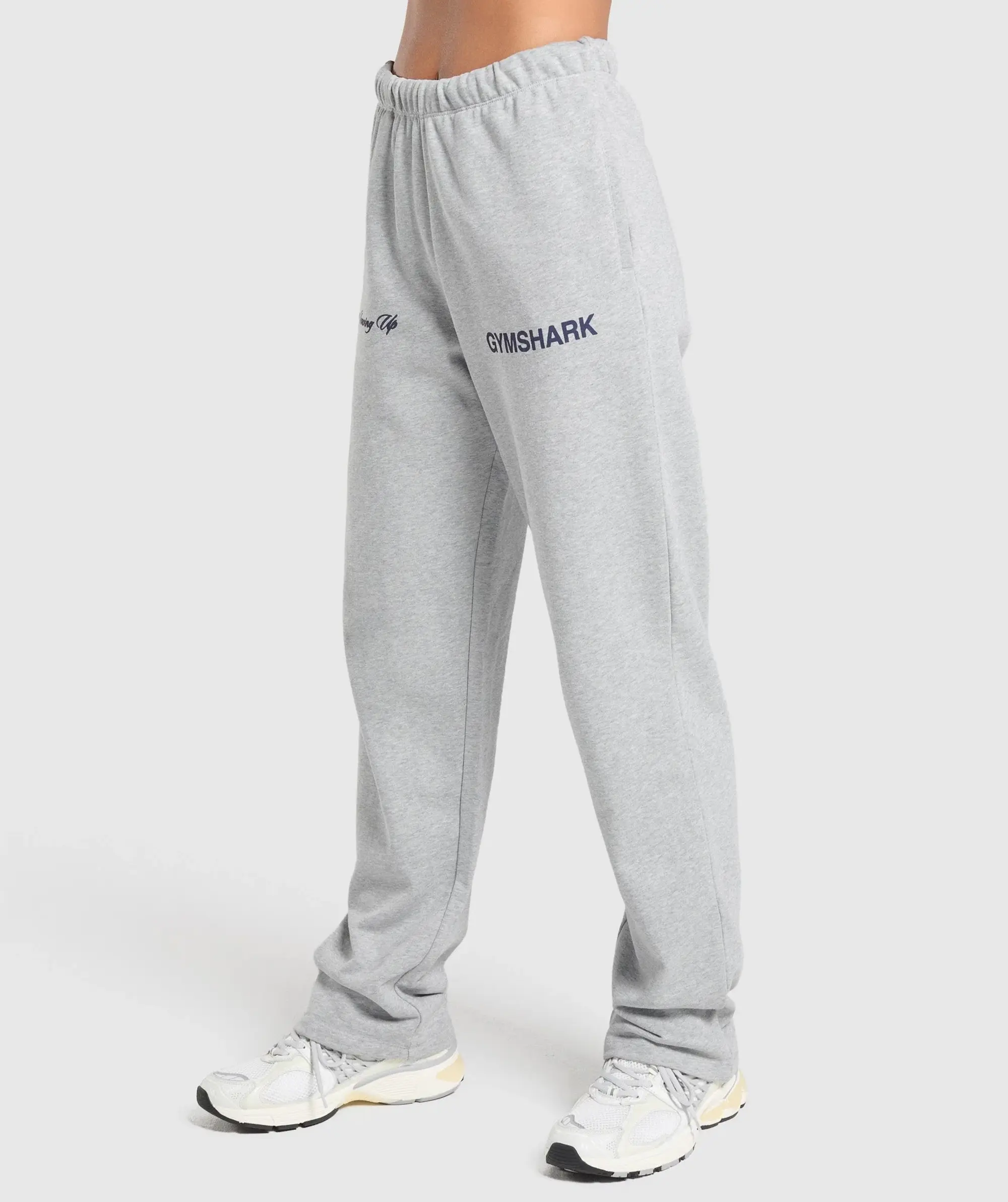 Gymshark EST 2012 Graphic Straight Leg Joggers - Light Grey Core Marl