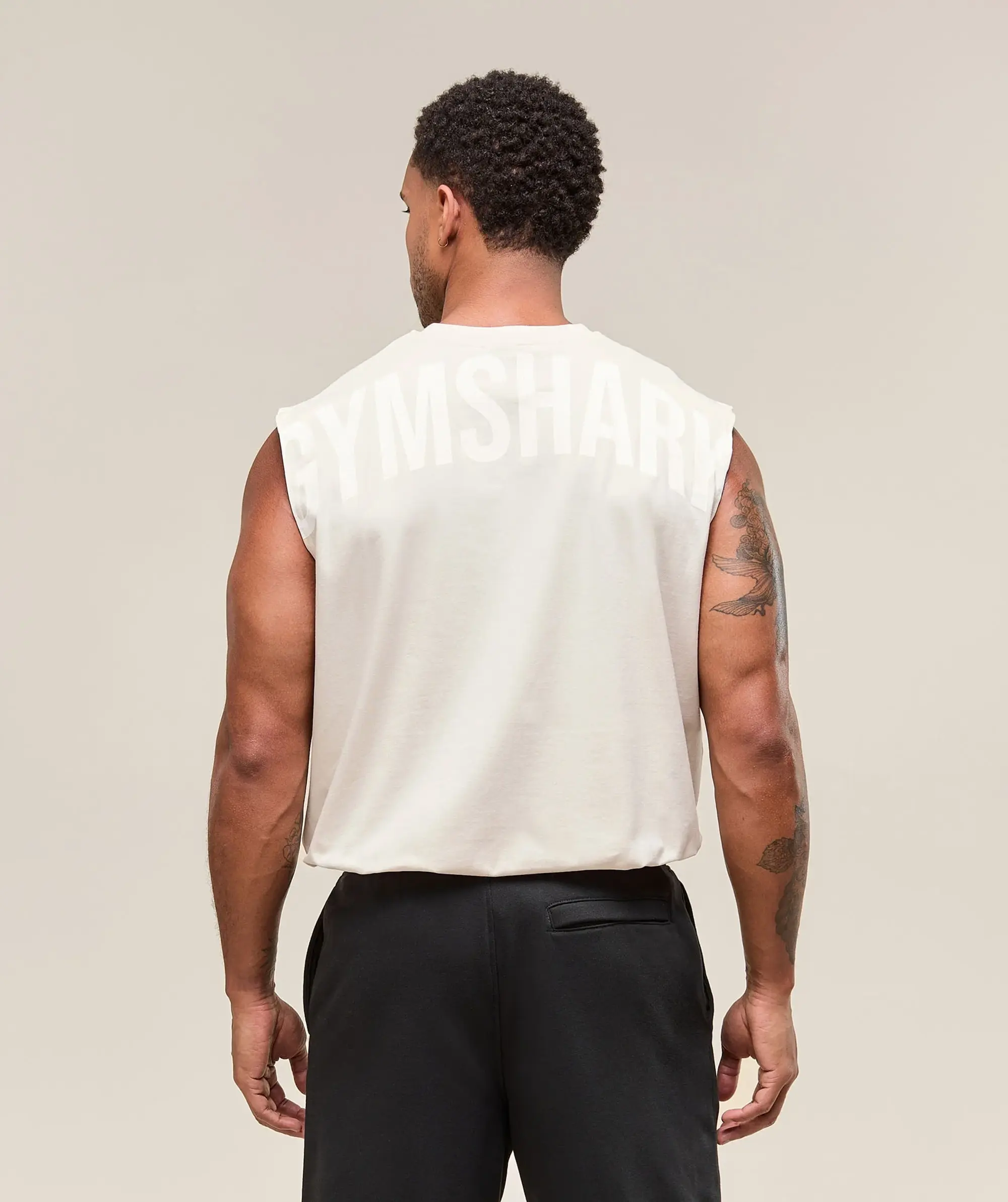 Gymshark Power Cut Off Tank - Oat White