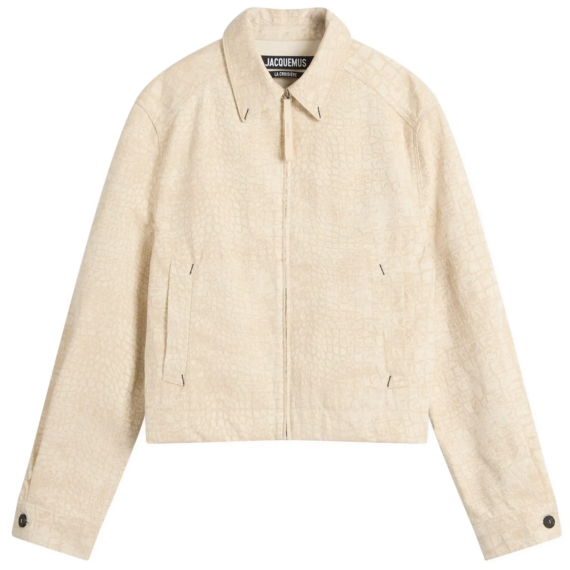 Jacquemus Men's Croc Effect Boxy Jacket Croco Beige
