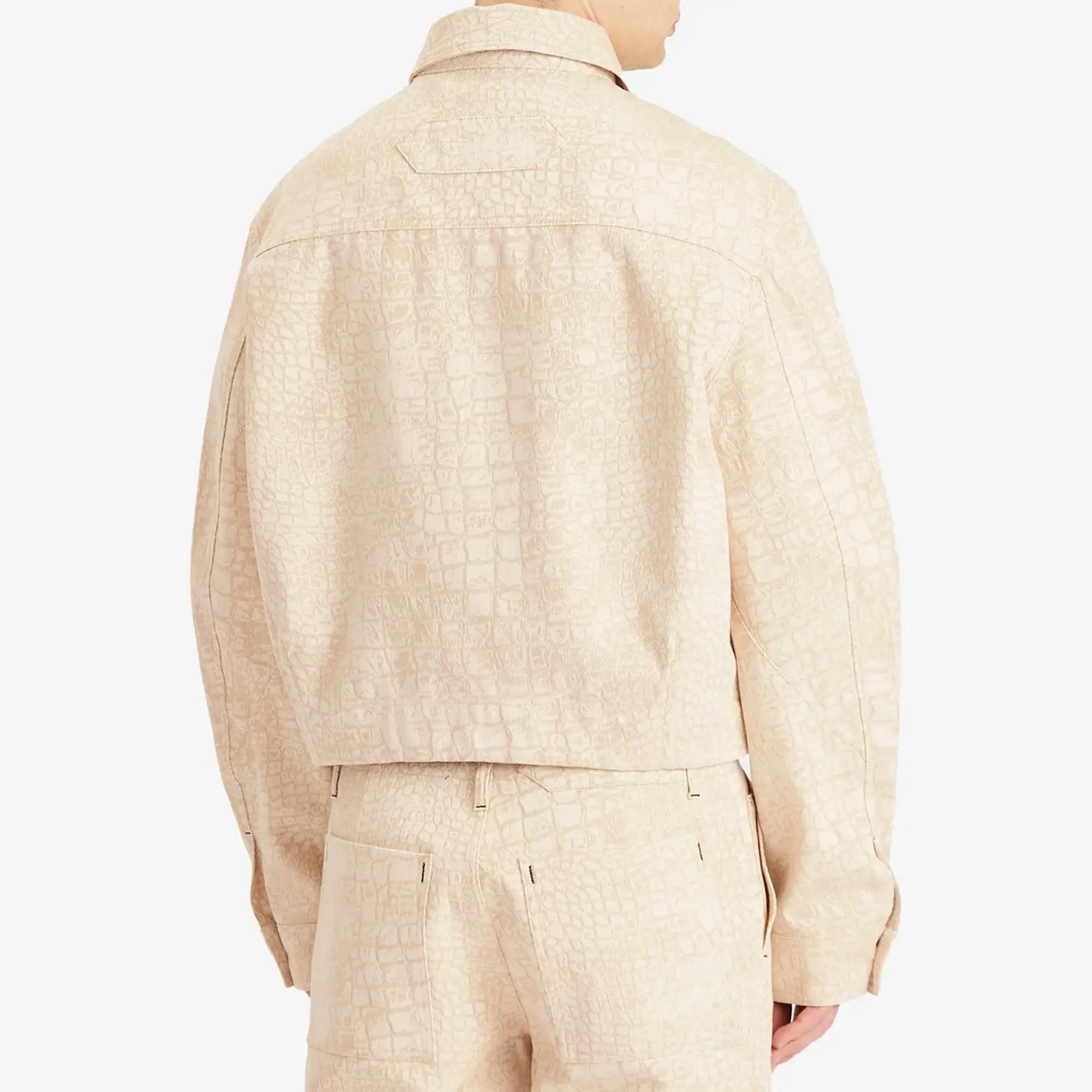 Jacquemus Men's Croc Effect Boxy Jacket Croco Beige