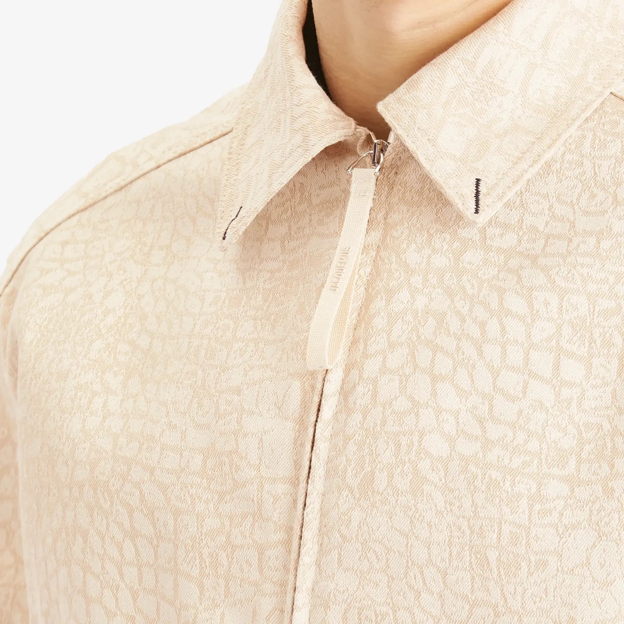 Jacquemus Men's Croc Effect Boxy Jacket Croco Beige