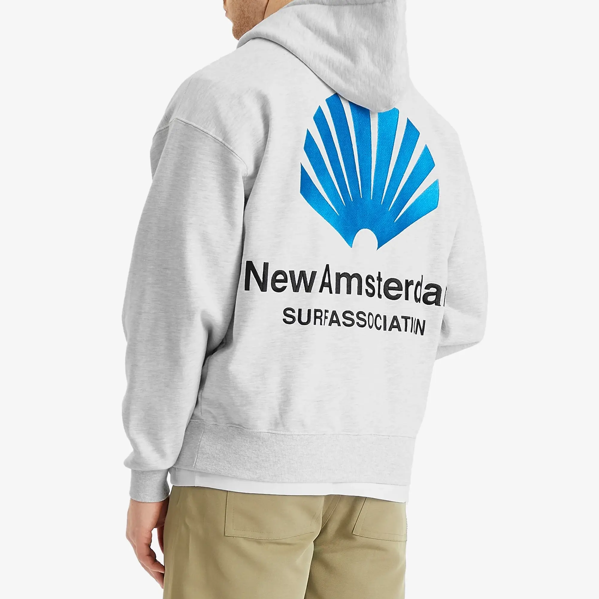 New Amsterdam Surf Association Men's Logo Hoodie Grey Melange