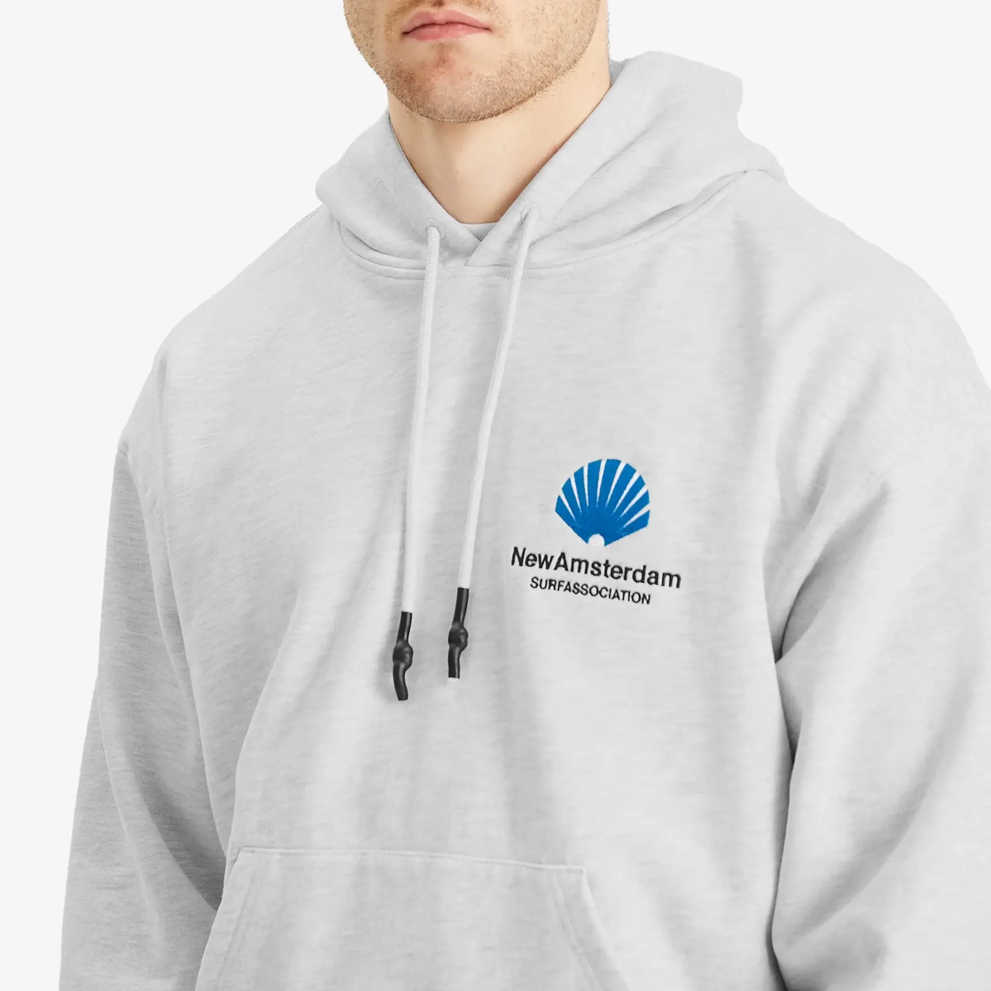 New Amsterdam Surf Association Men's Logo Hoodie Grey Melange
