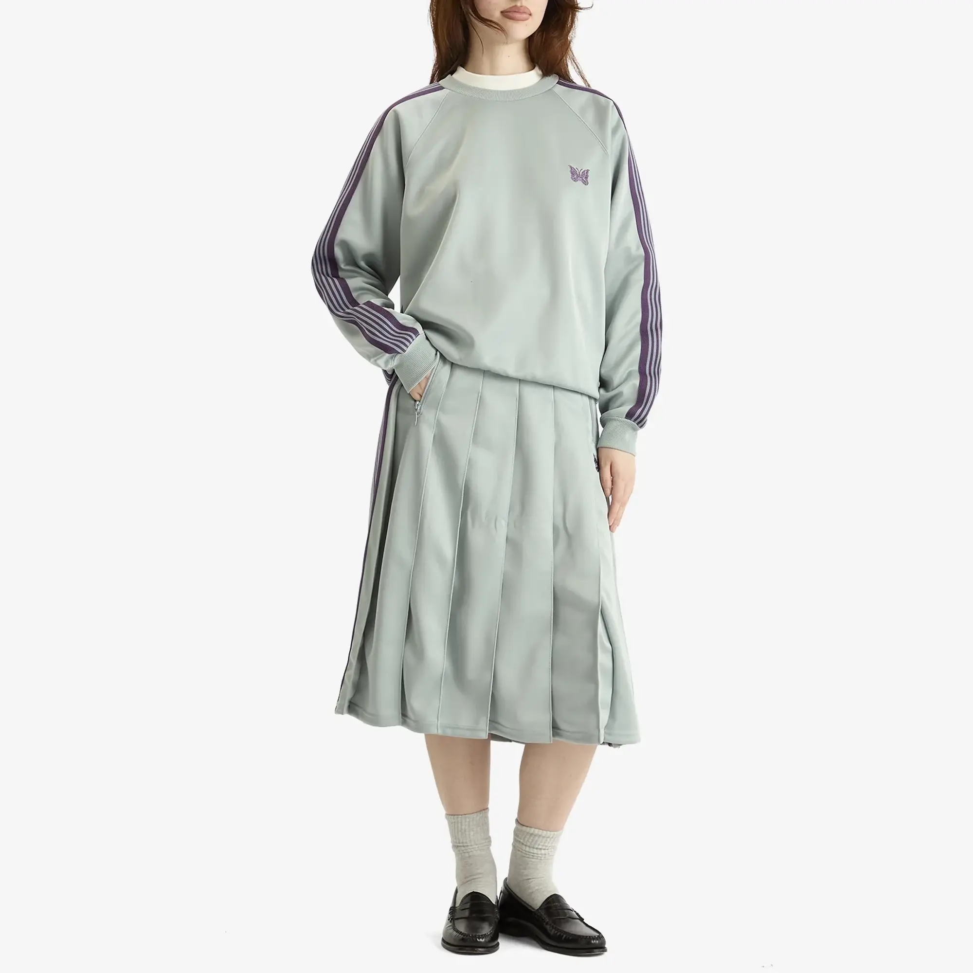 Needles Women's Track Crew Neck Sweatshirt Sax