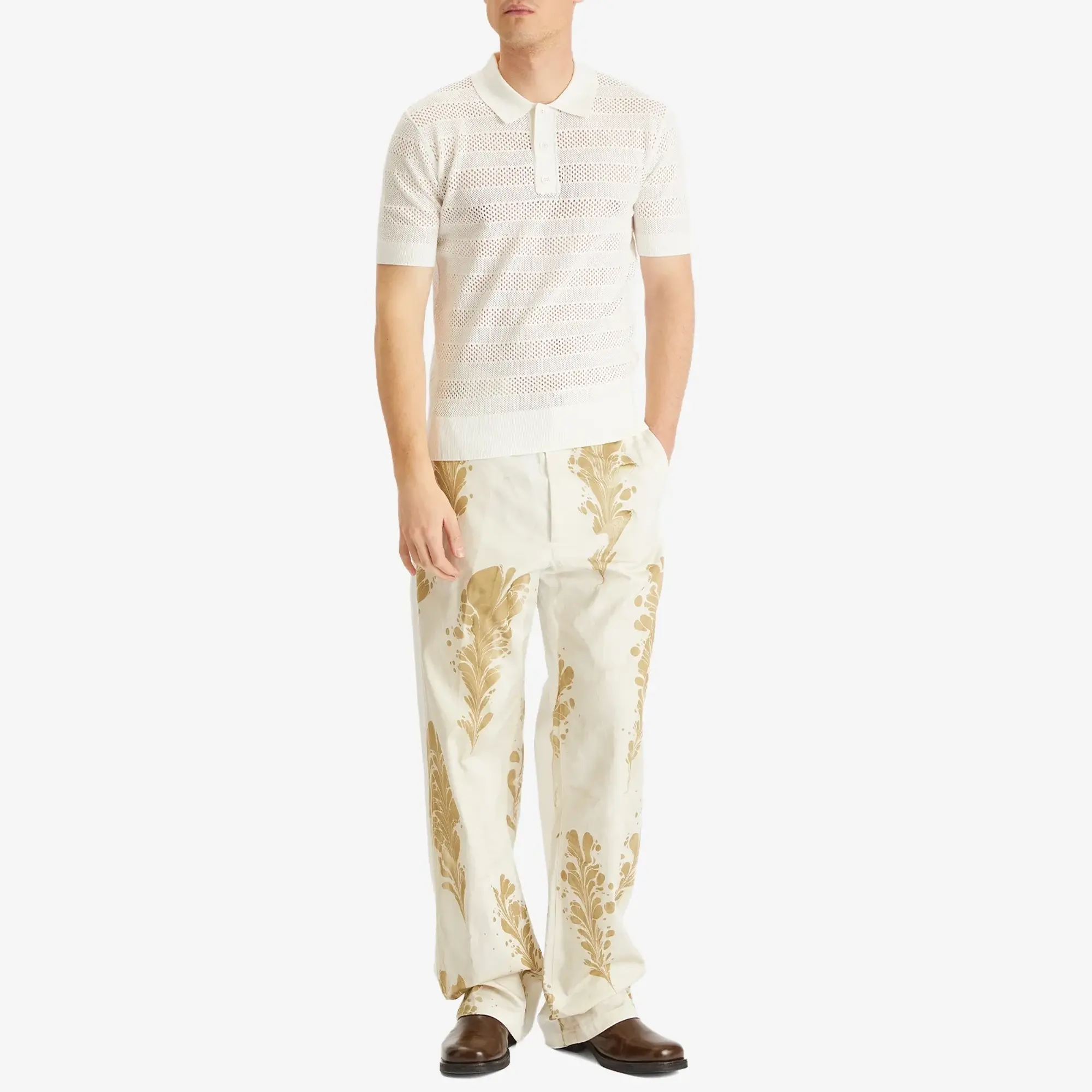 Dries Van Noten Men's Mercy Knit Polo White