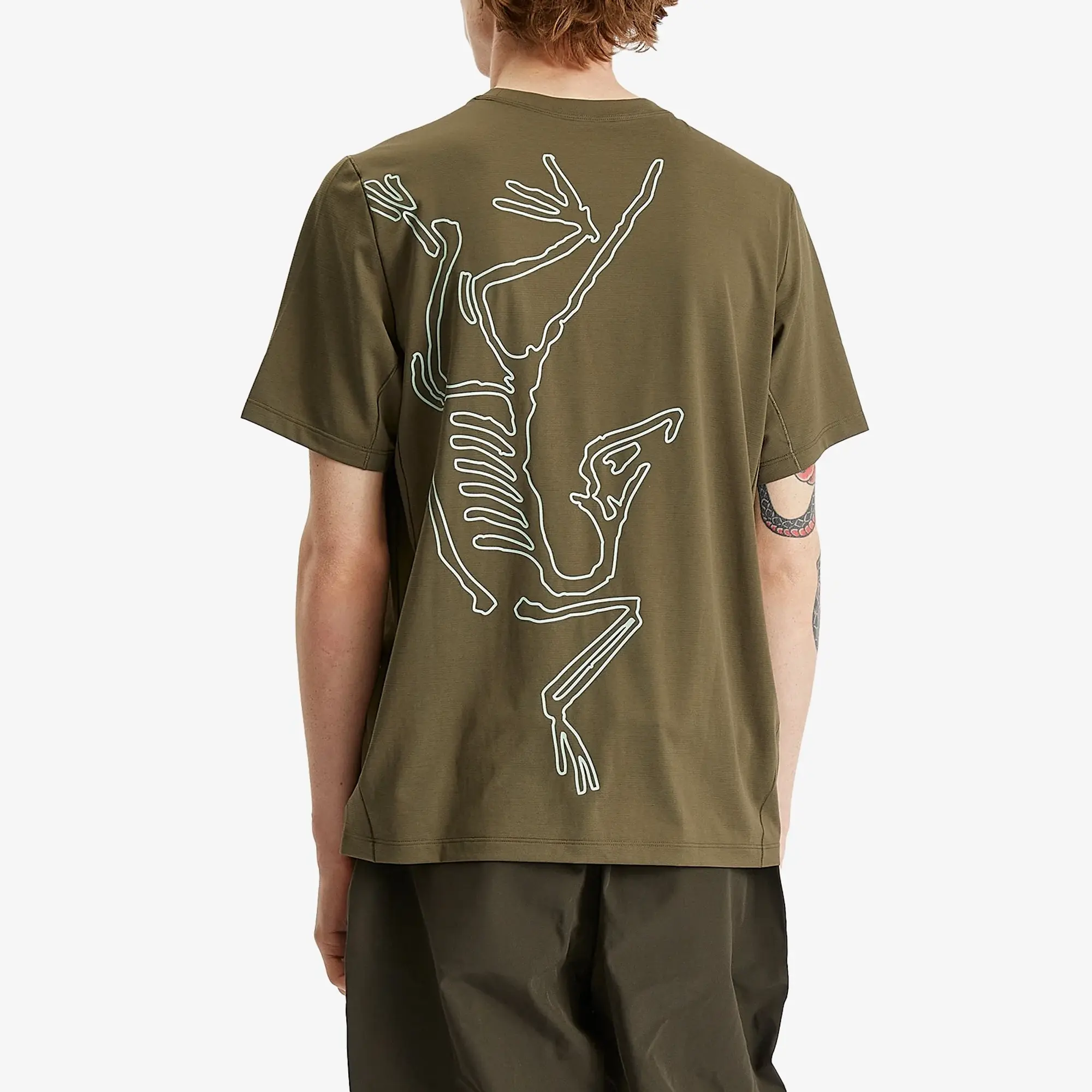 Arcteryx Cormac Arc�Bird Logo T-Shirt - Tatsu Heather / Stone Green