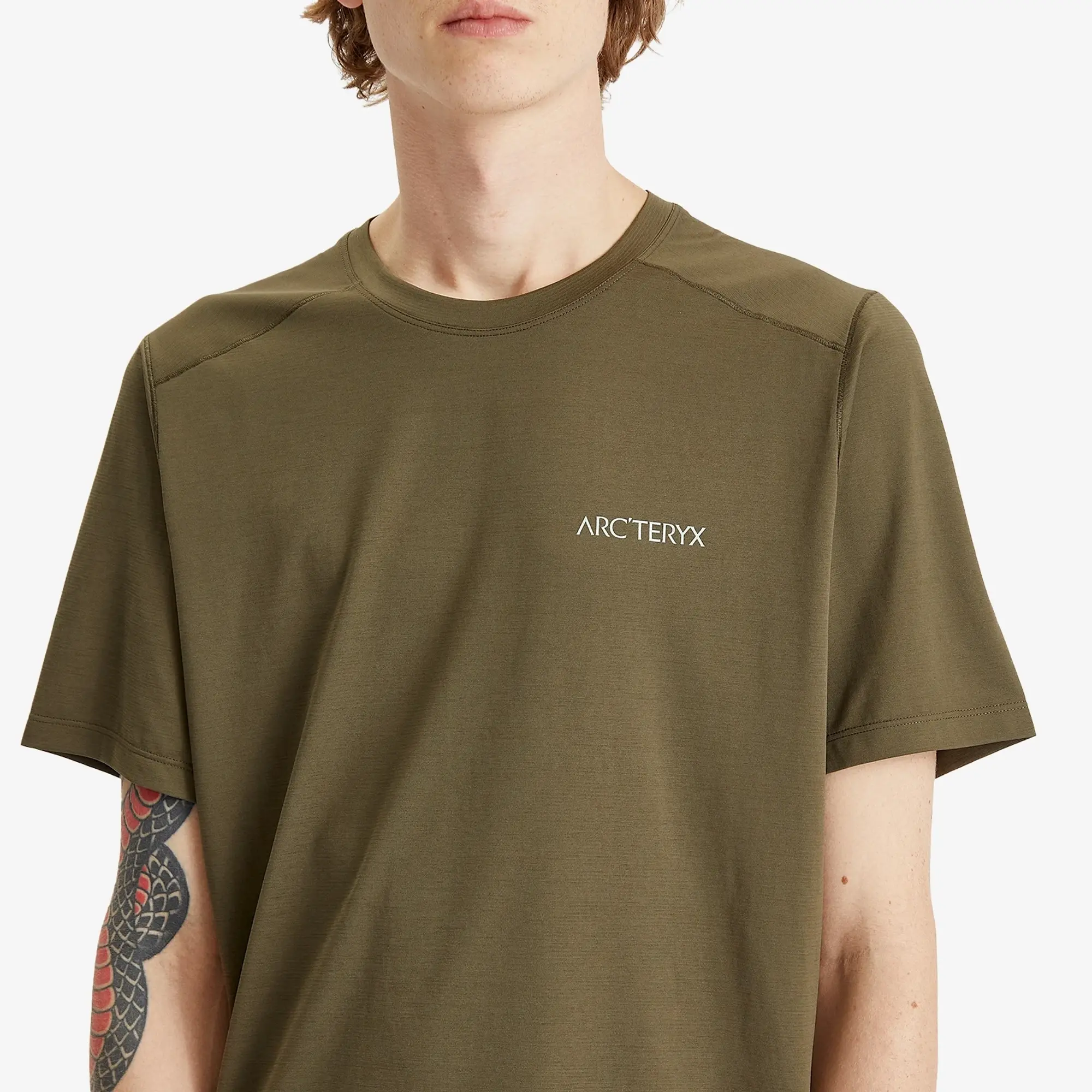 Arcteryx Cormac Arc�Bird Logo T-Shirt - Tatsu Heather / Stone Green