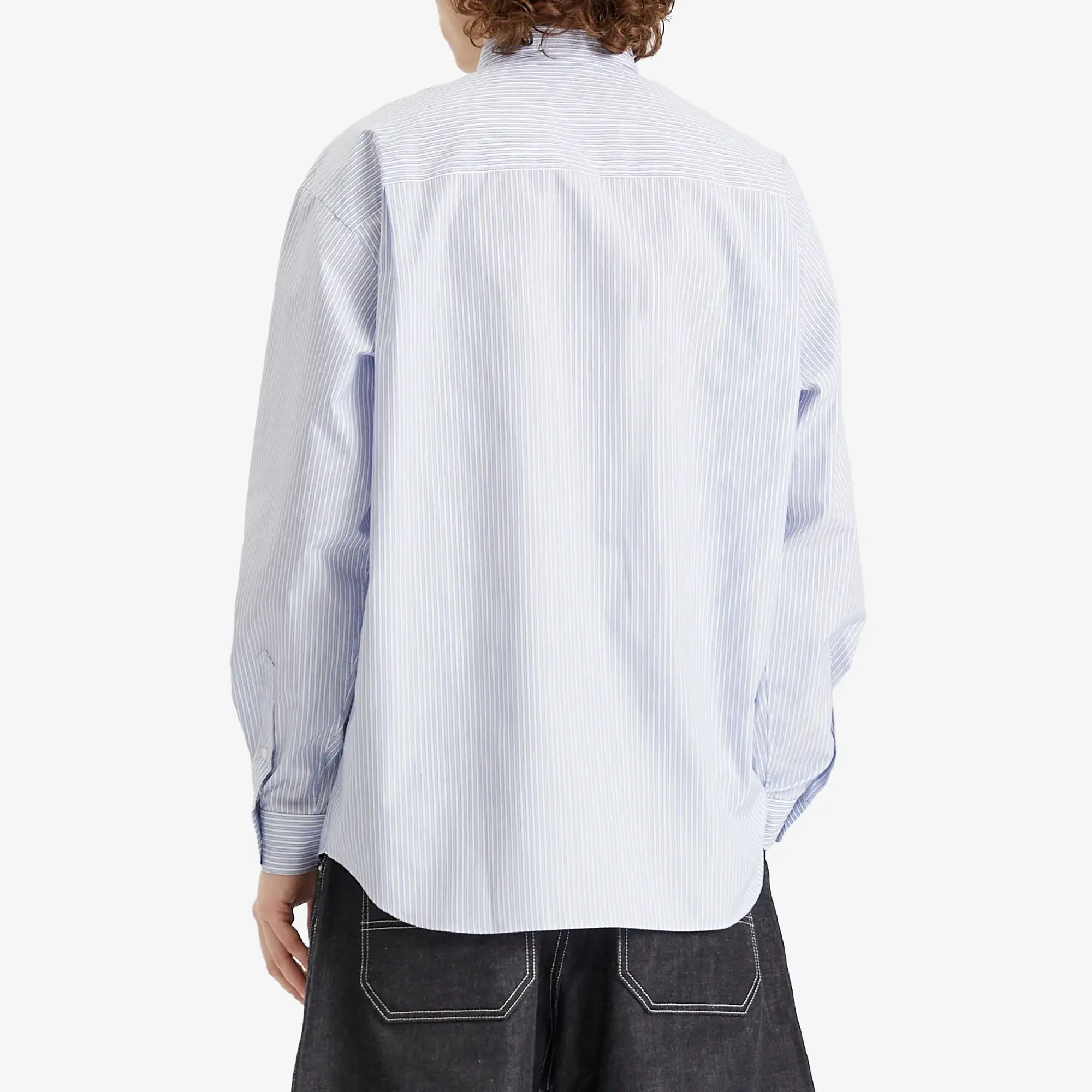 Comme des Garçons Homme Men's Broad Stripe Cut Out Shirt Sax/White/Navy