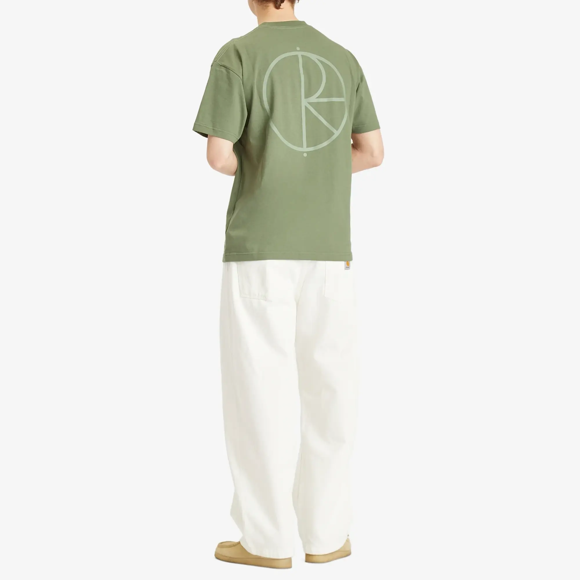 Polar Skate Co. Men's Stroke Logo Contrast T-Shirt Moss Green