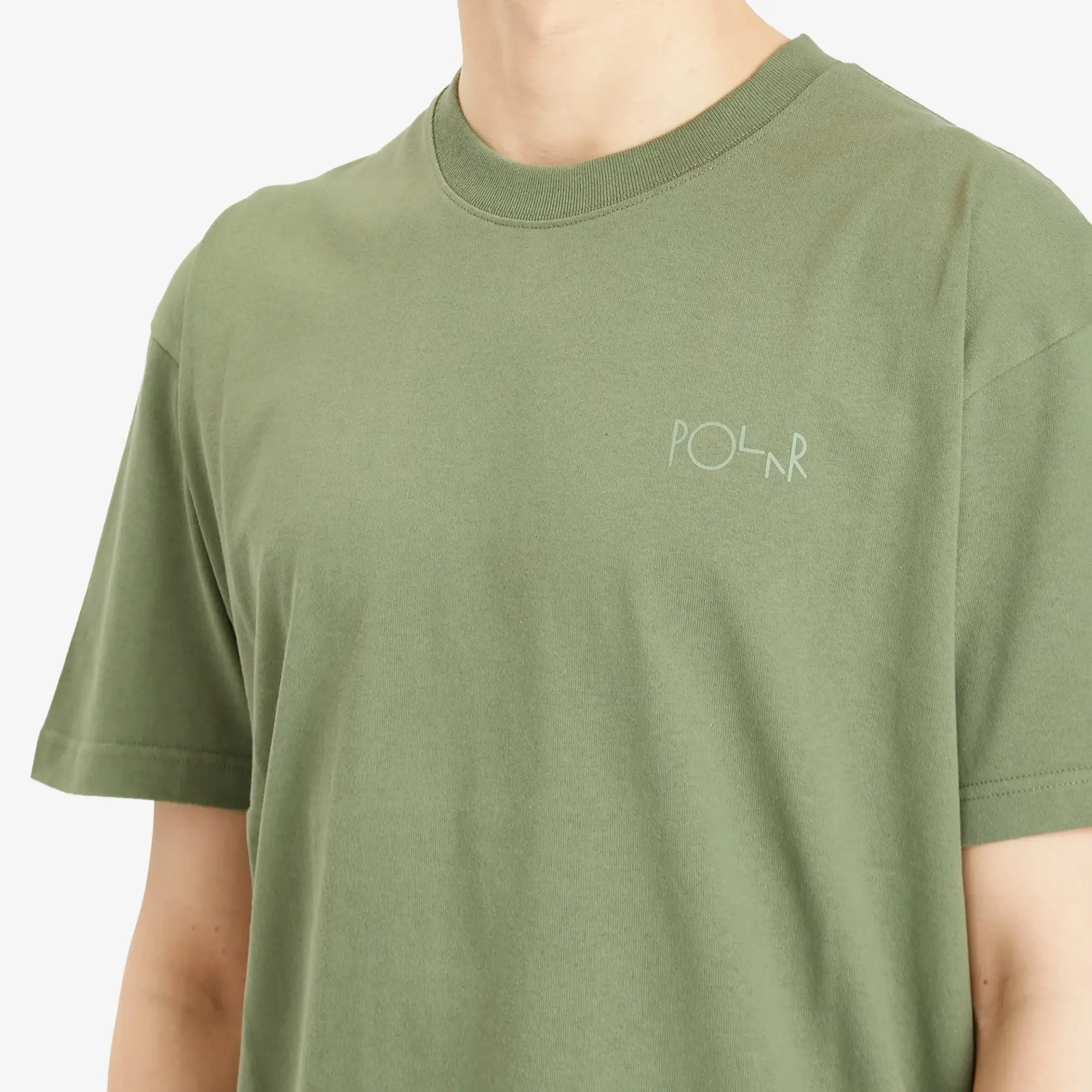 Polar Skate Co. Men's Stroke Logo Contrast T-Shirt Moss Green