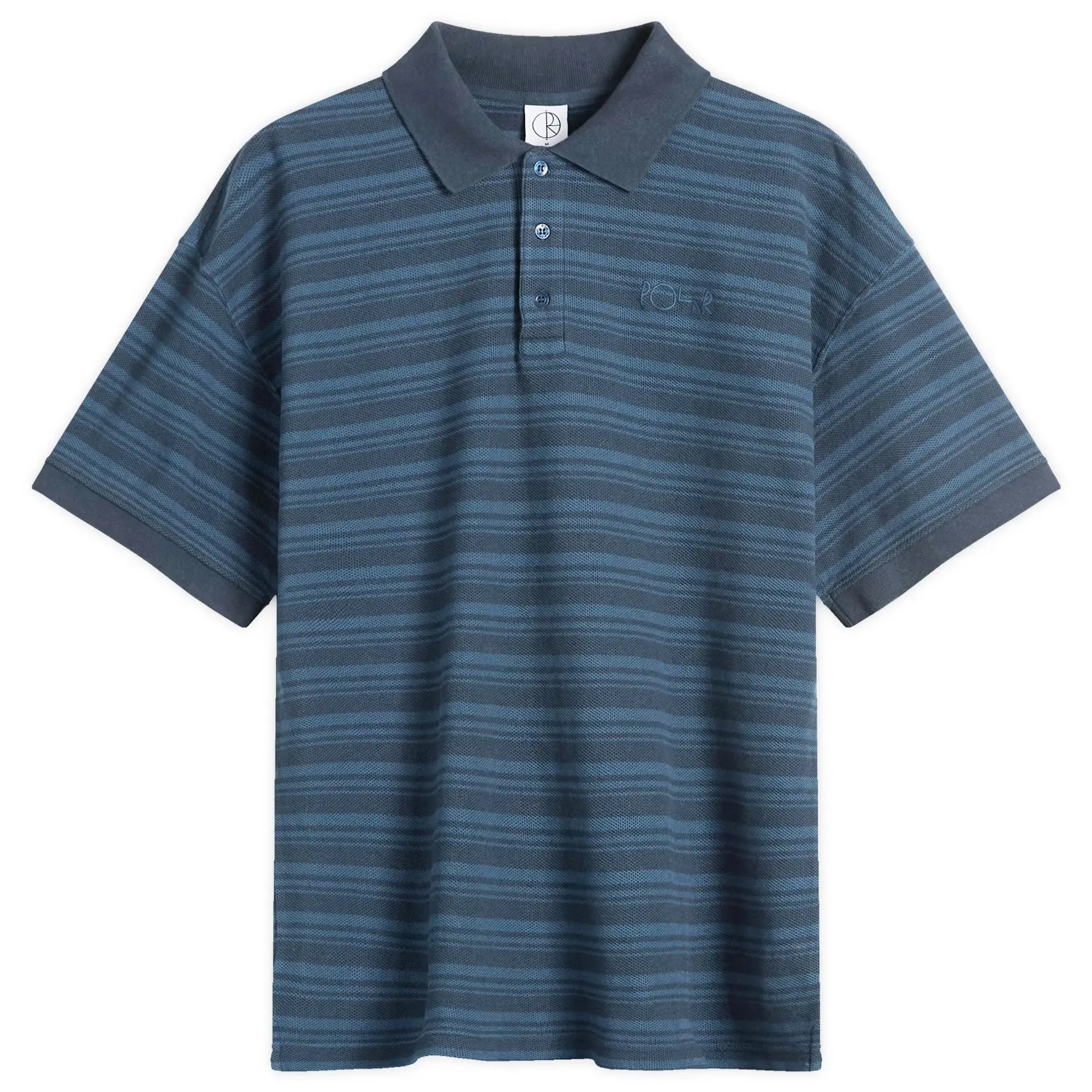 Polar Skate Co. Men's Stripe Surf Polo Shirt Neptune Blue