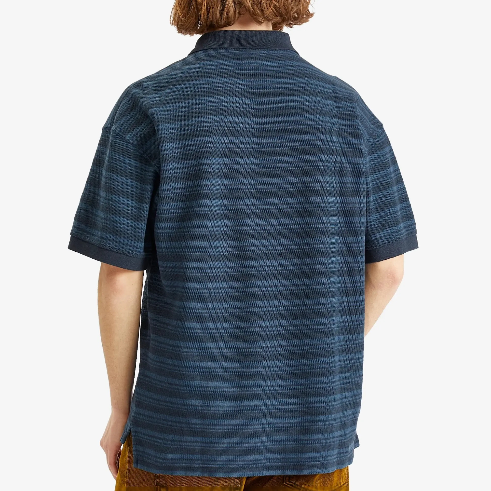 Polar Skate Co. Men's Stripe Surf Polo Shirt Neptune Blue