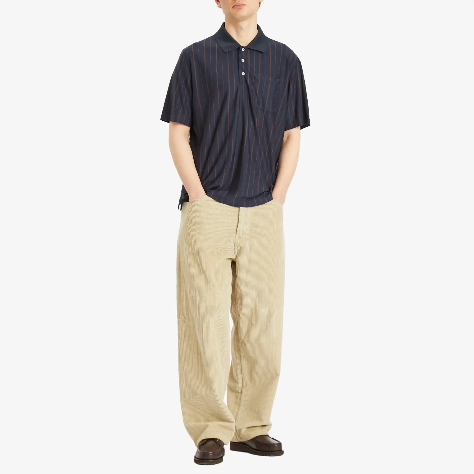 Polar Skate Co. Men's Fancy Polo Shirt Navy/Brown