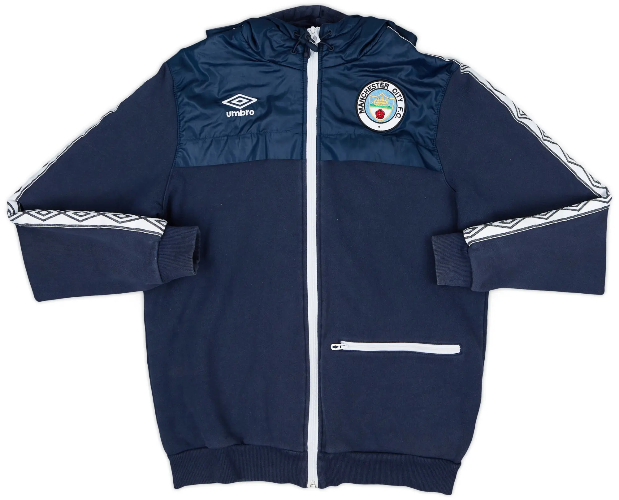 2010-11 Manchester City Umbro Diamond Series Retro Style Hooded Top - 9/10 - (M)