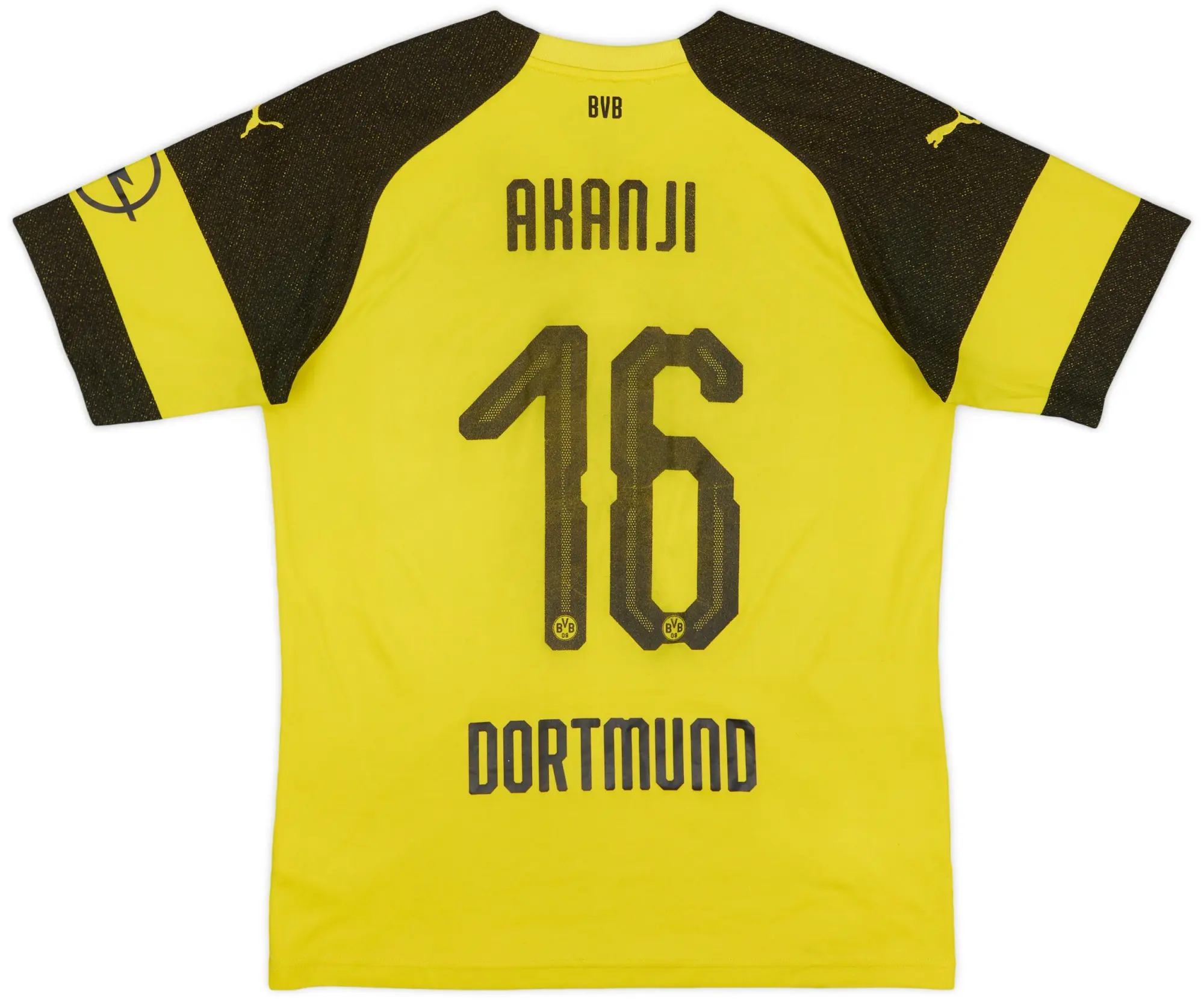 Puma 2018-19 Borussia Dortmund Home Shirt Akanji #16 - 5/10 - (L)