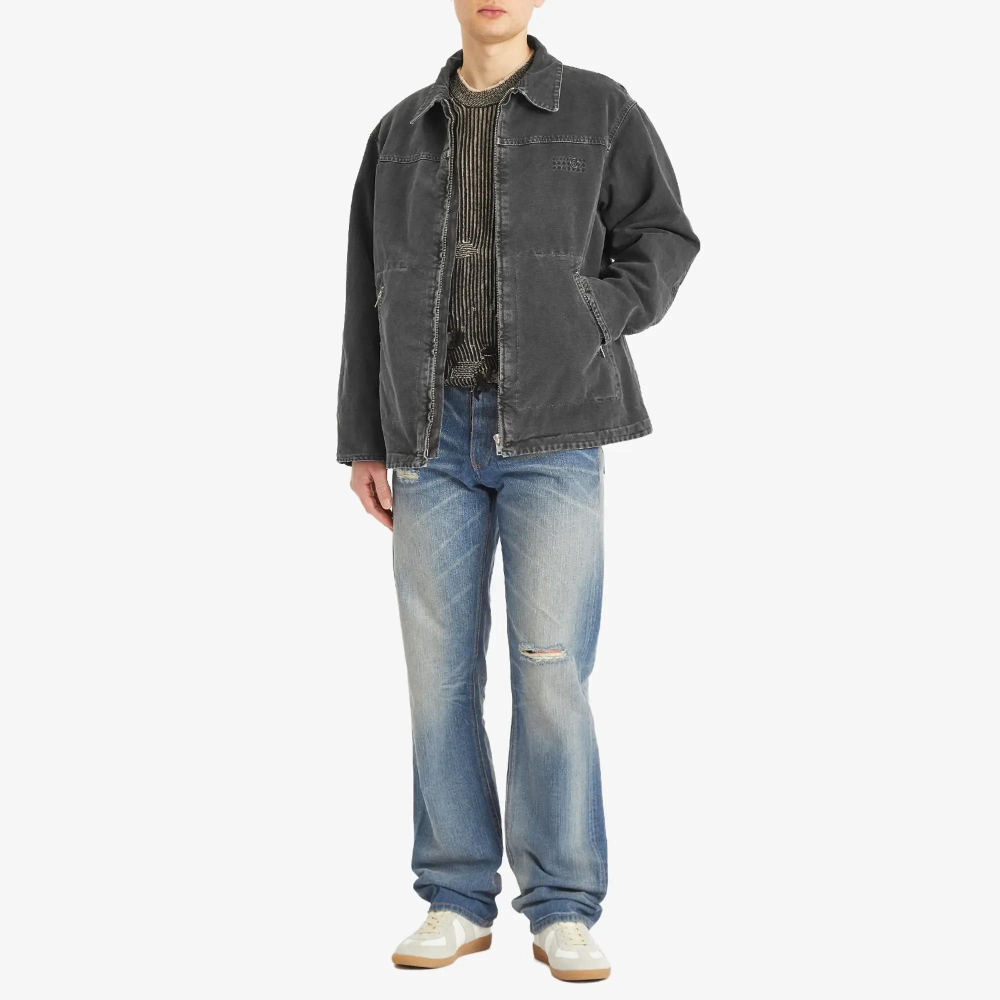 MM6 Maison Margiela Men's Heavy Weight Washed Chore Jacket Black