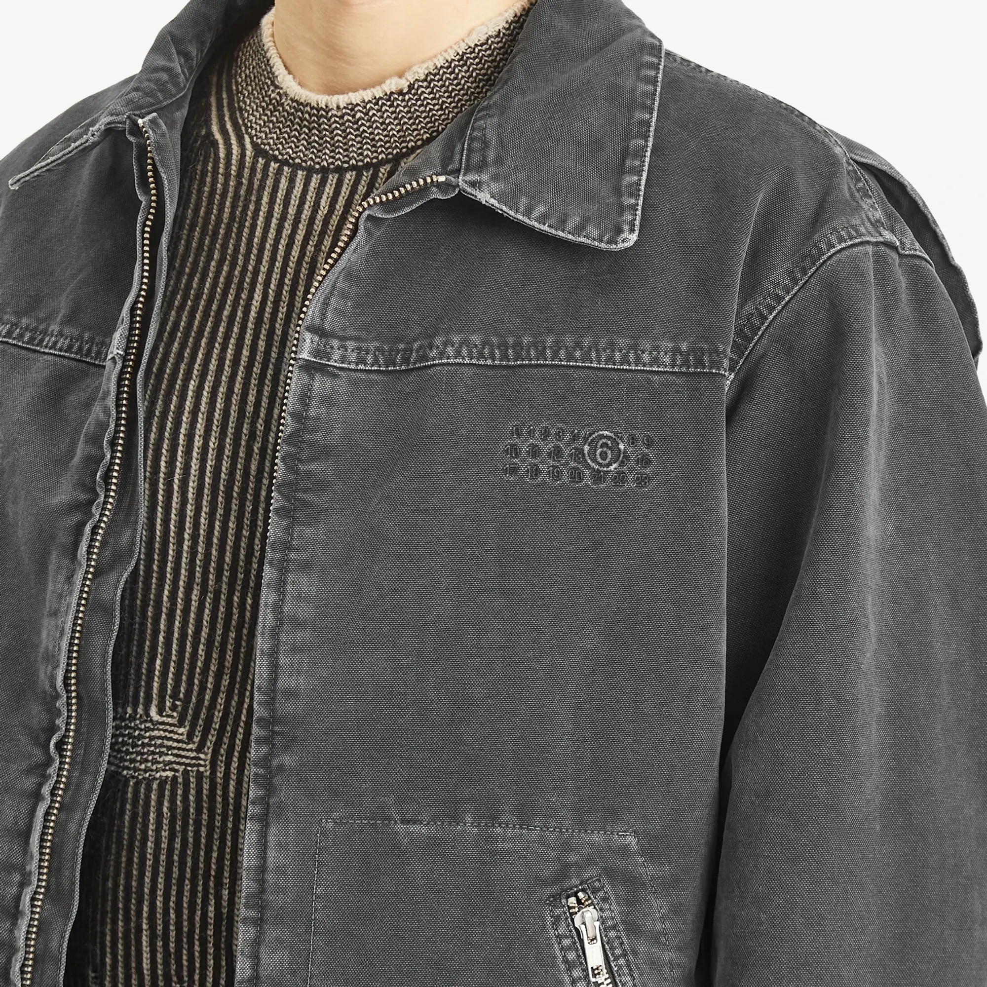 MM6 Maison Margiela Men's Heavy Weight Washed Chore Jacket Black