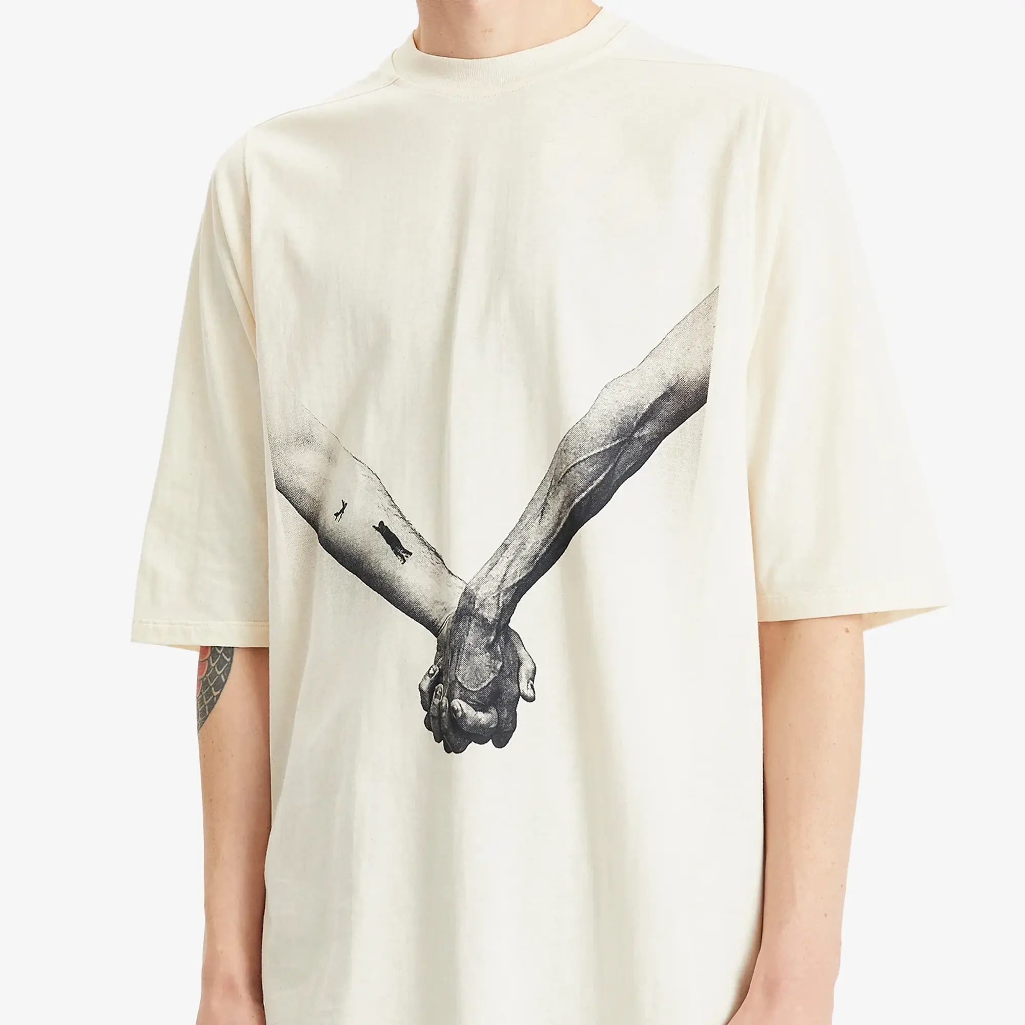 Rick Owens Men's Jumbo T-Shirt Natural/Black