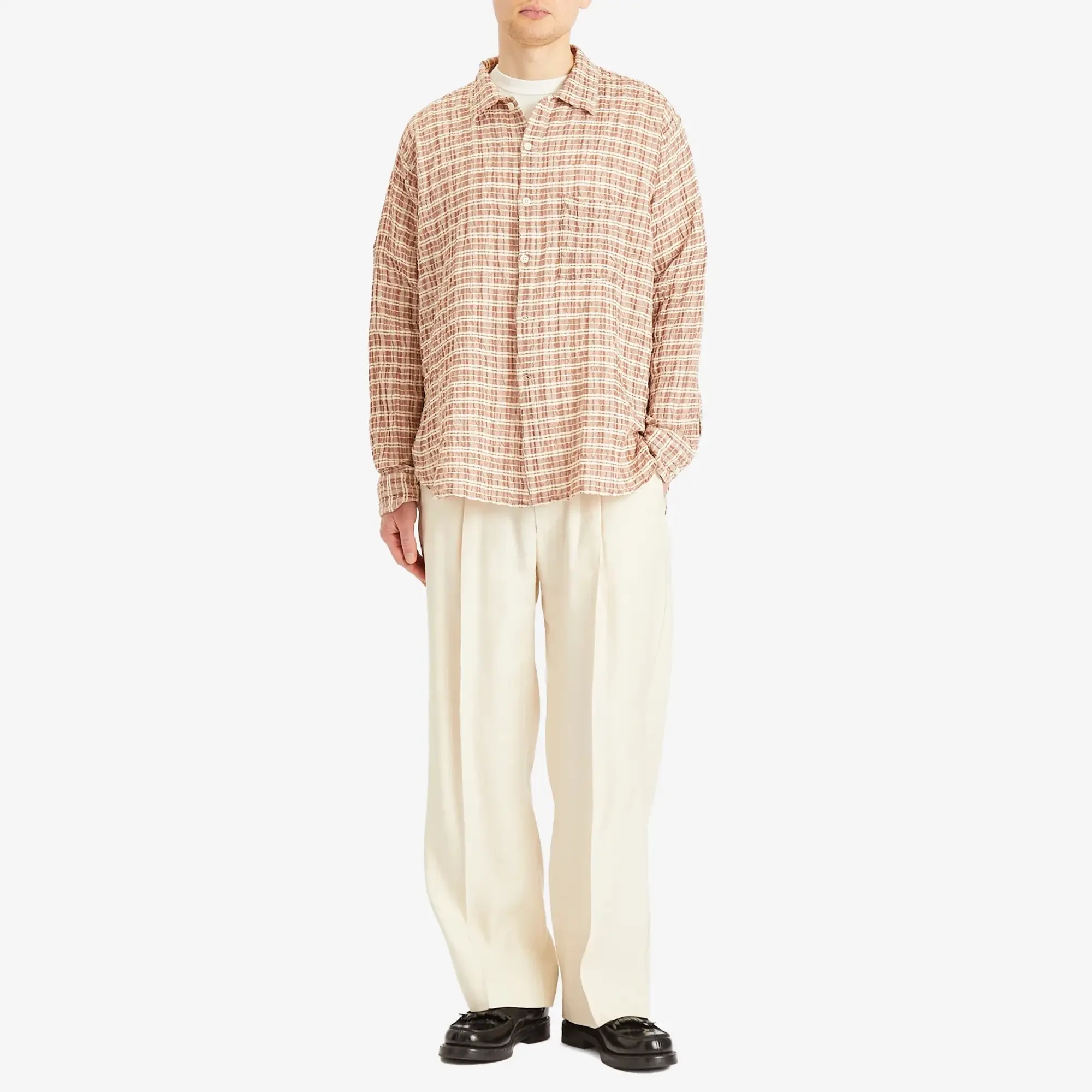 NN07 Men's Kay Jacquard Stripe Trousers Ivory