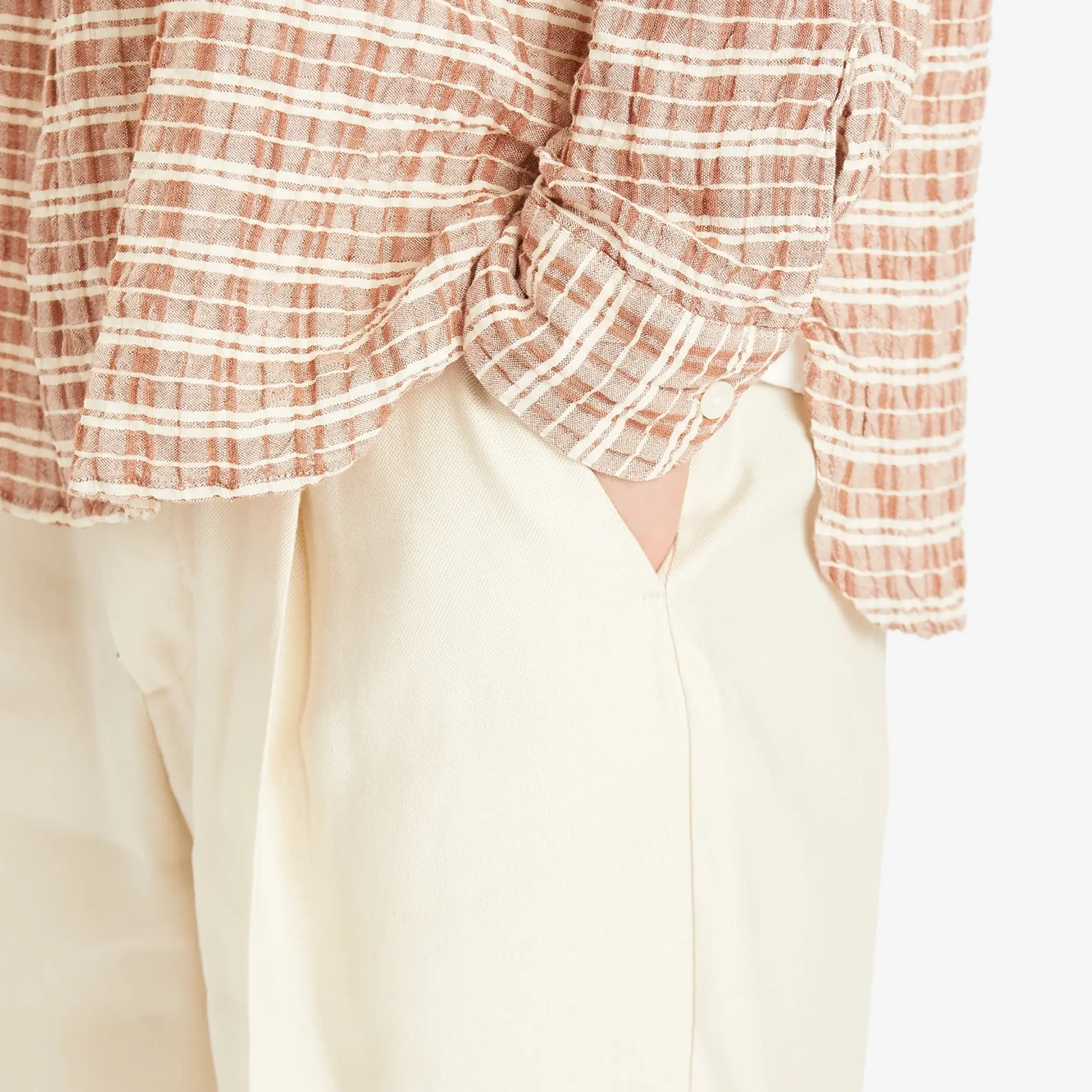 NN07 Men's Kay Jacquard Stripe Trousers Ivory