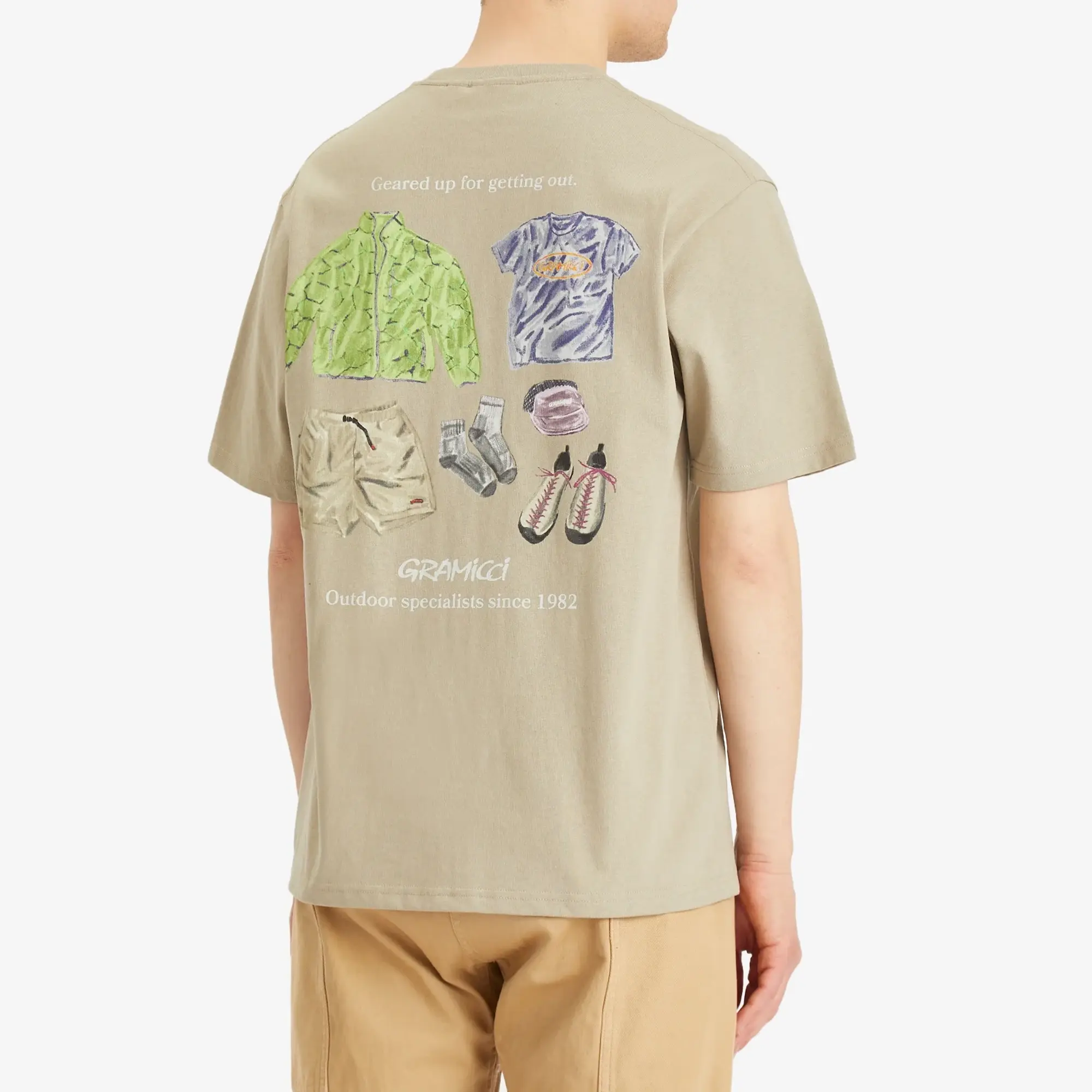 Gramicci Men's Geared Up T-Shirt Khaki