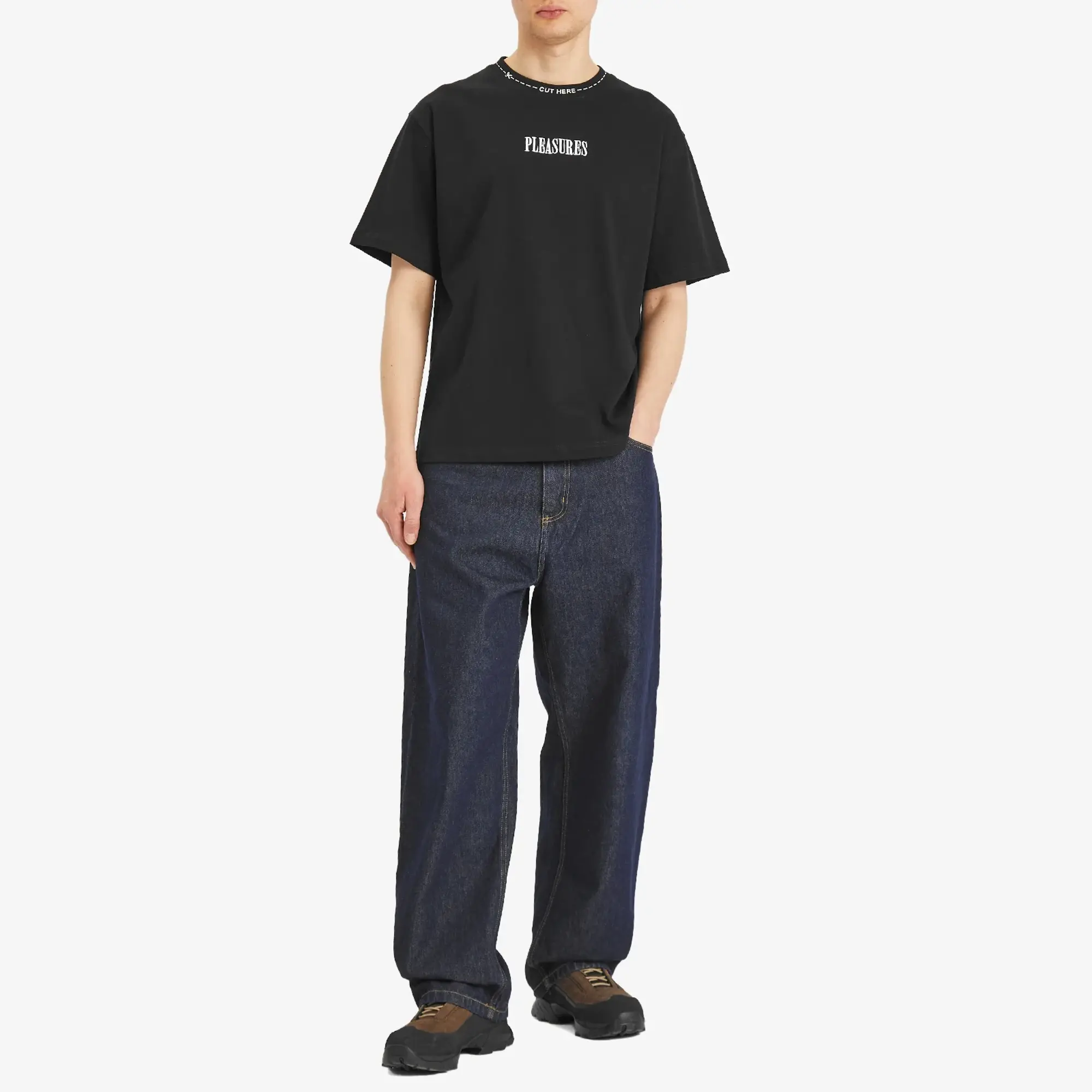Pleasures Men's Cut Here Heavyweight T-Shirt Black