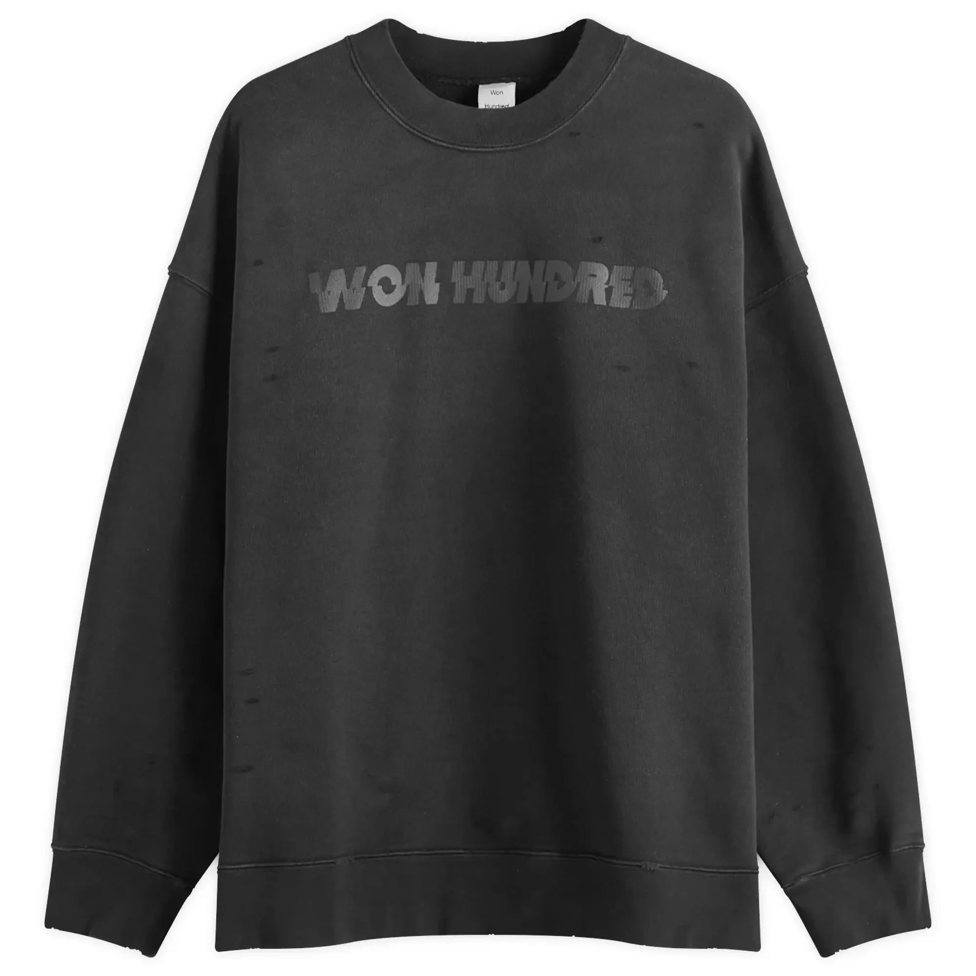 Won Hundred Men's Jalen Crew Sweatshirt Washed Black