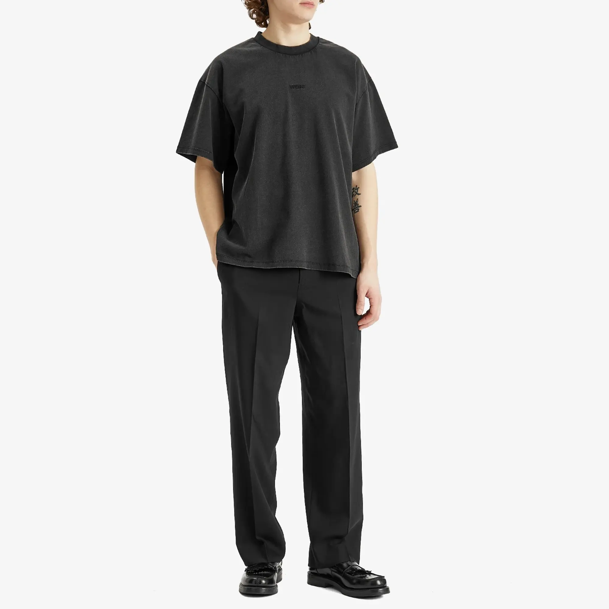 Won Hundred Men's Staff Boxy T-Shirt Washed Black