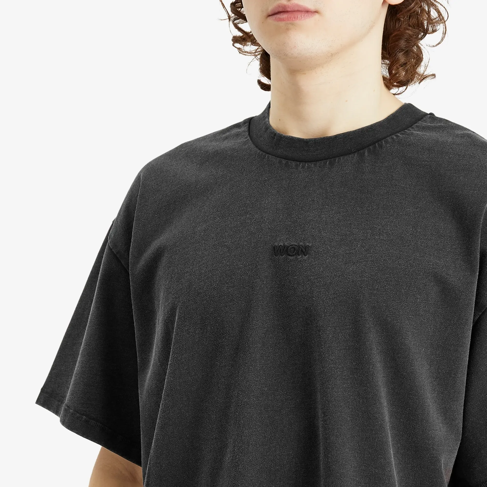 Won Hundred Men's Staff Boxy T-Shirt Washed Black