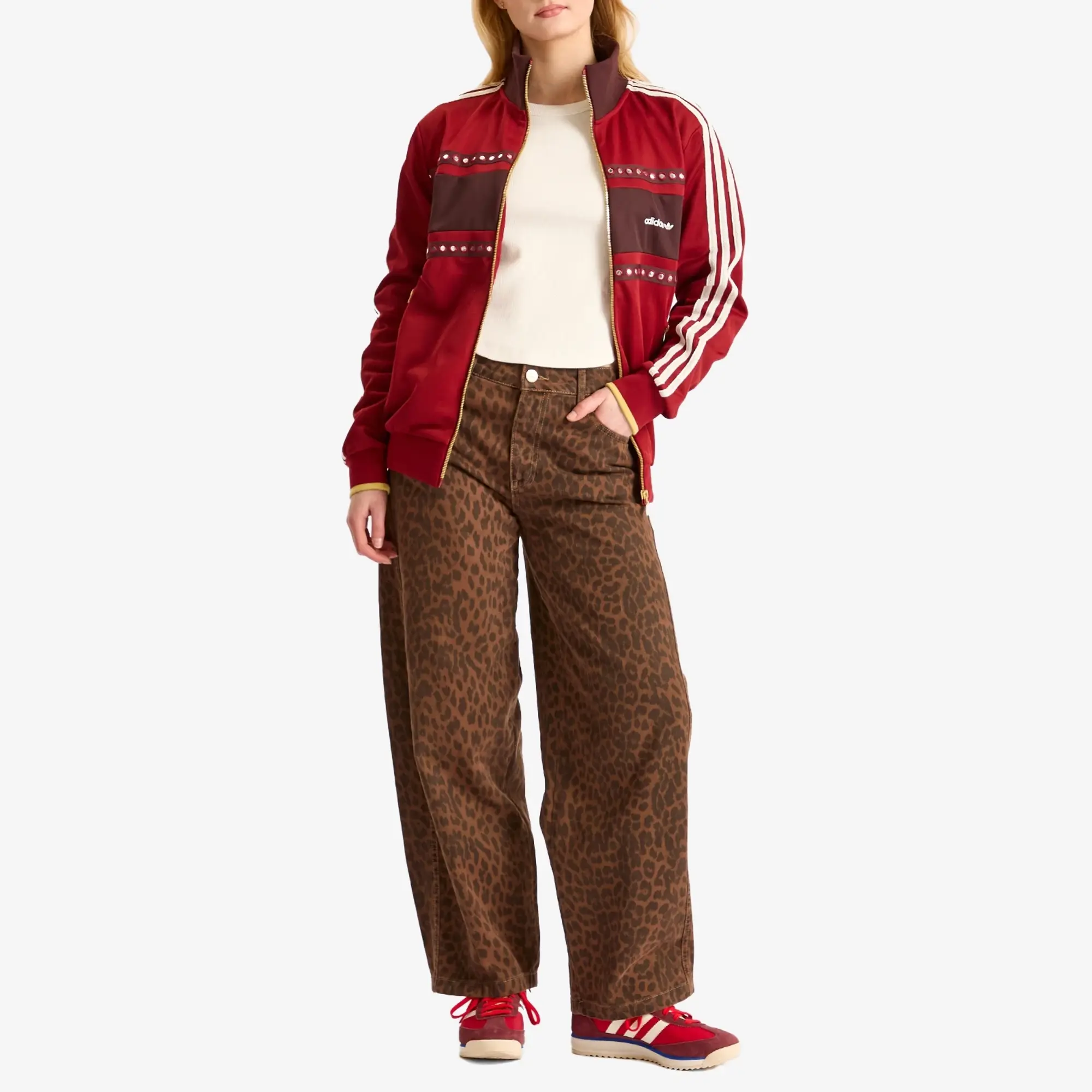 Adidas Originals Retro Sports Track Top Rust Red