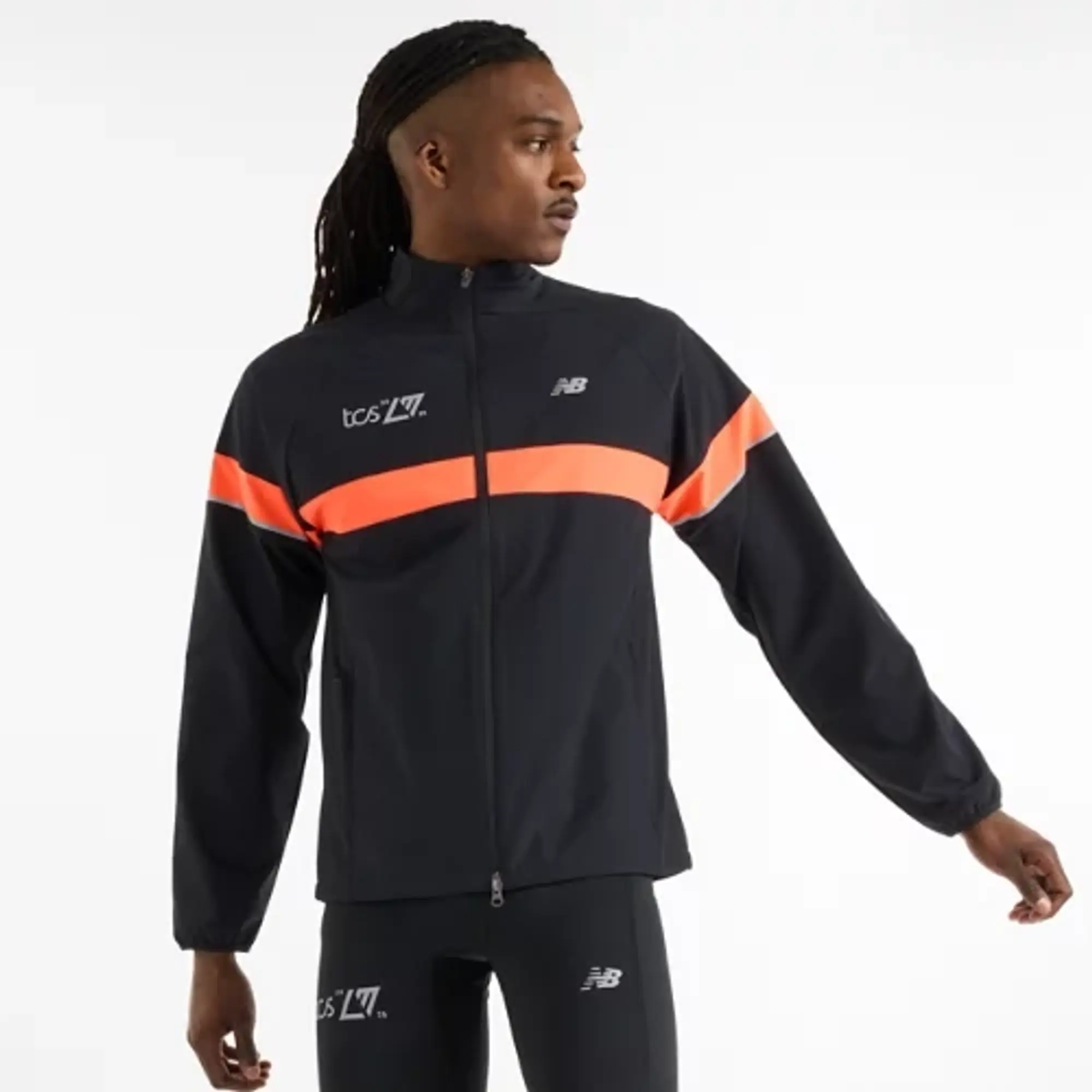 New Balance Men's London Edition Marathon Jacket in Black Polywoven