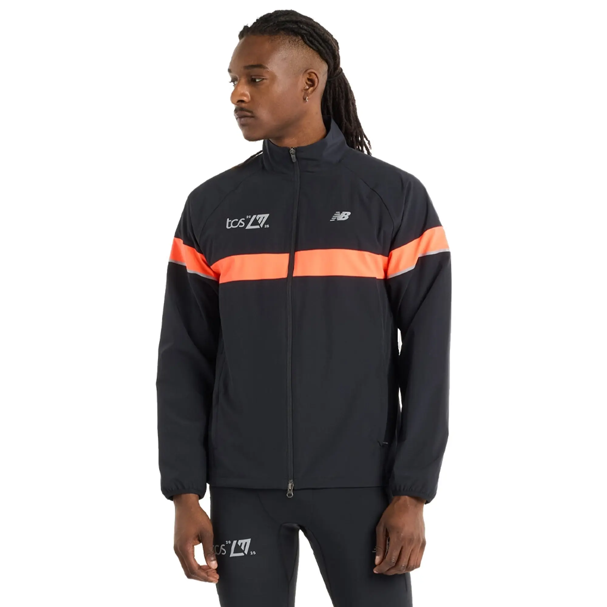 New Balance Men's London Edition Marathon Jacket in Black Polywoven
