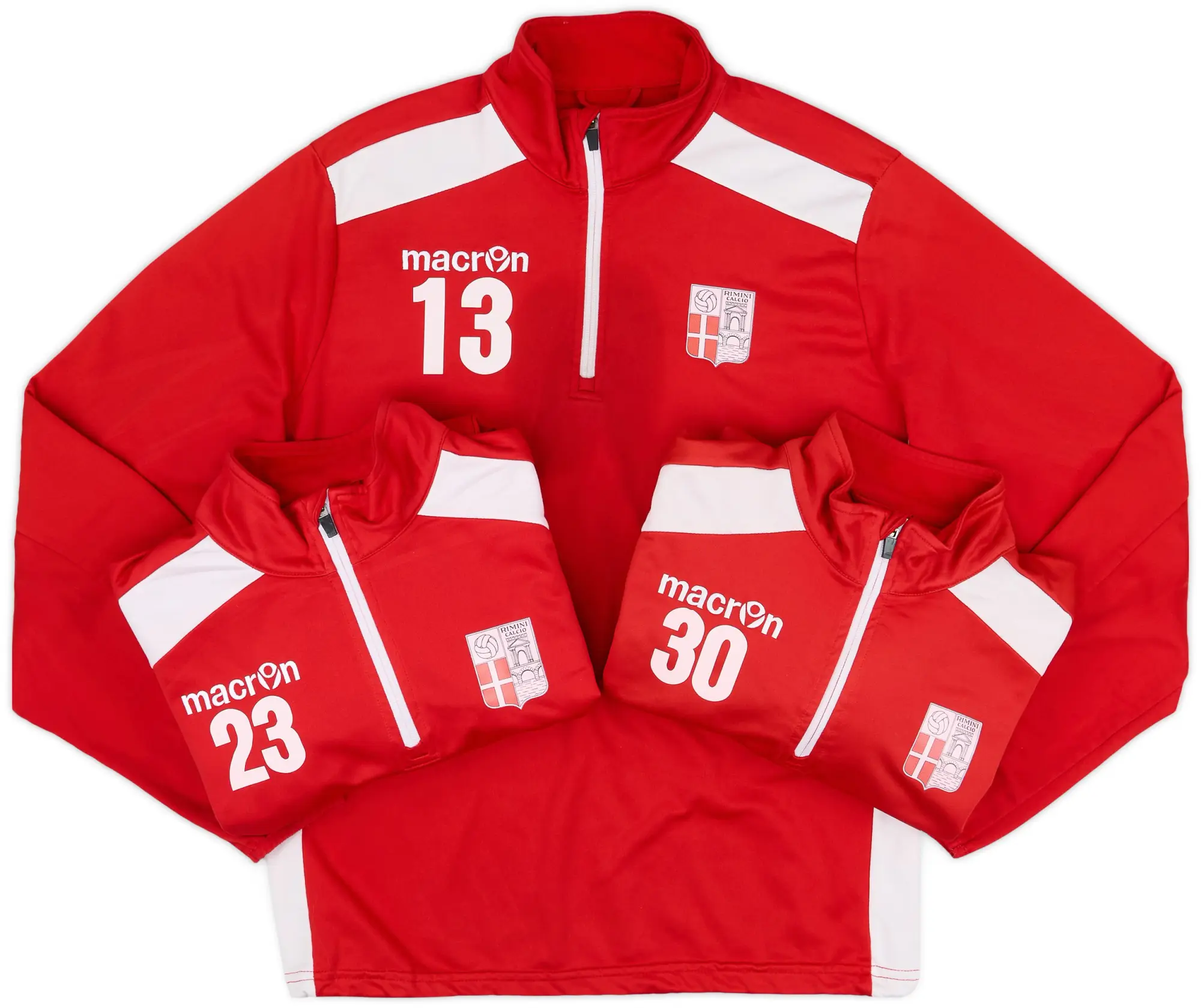 Macron 2017-18 Rimini Calcio Player Issue 1/4 Zip Training Top - 7/10 - (L)