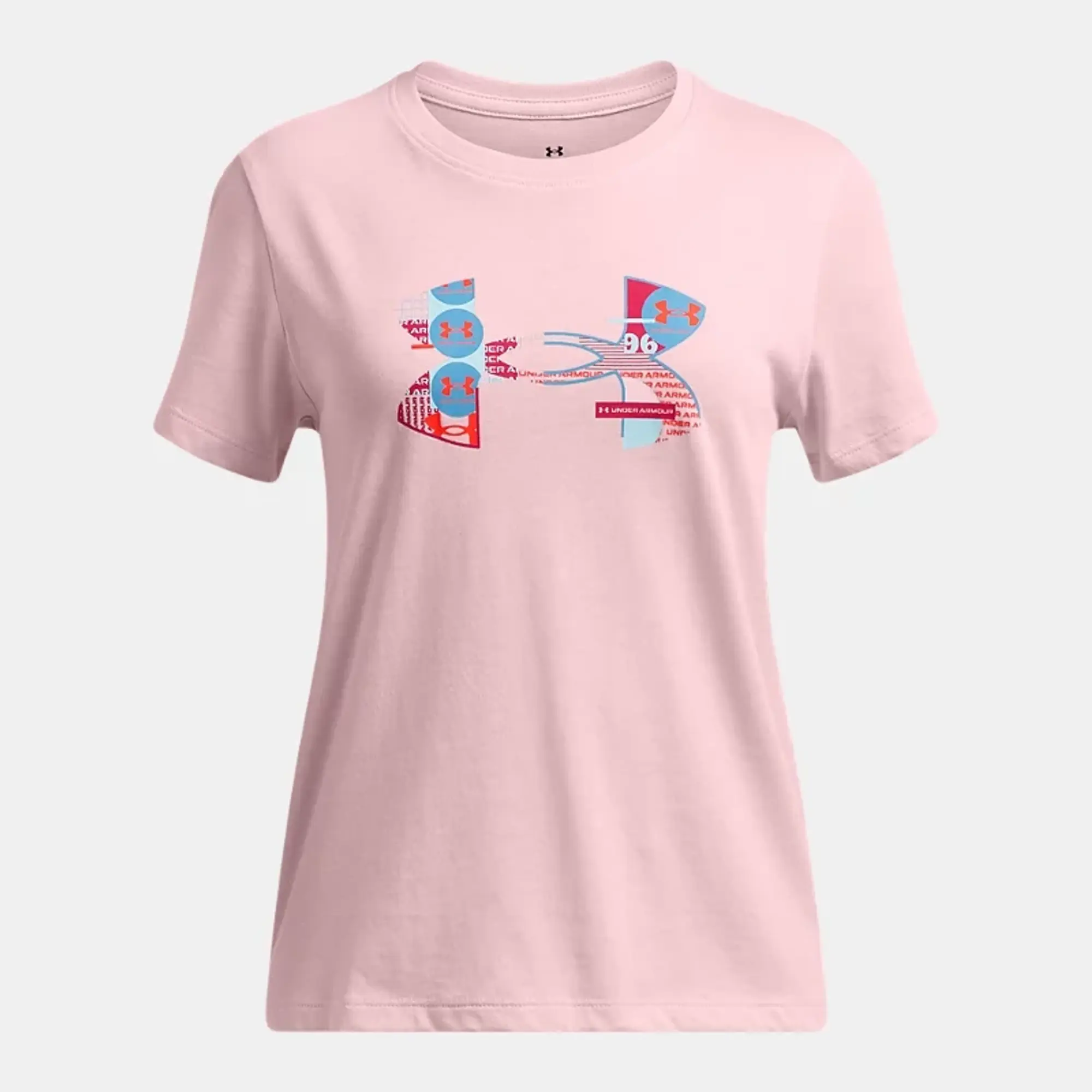 Girls'  Under Armour  Big Logo  Under Armour  Fill Short Sleeve Prime Pink / Stream / Shaded Fuchsia YXS (48 - 50 in)